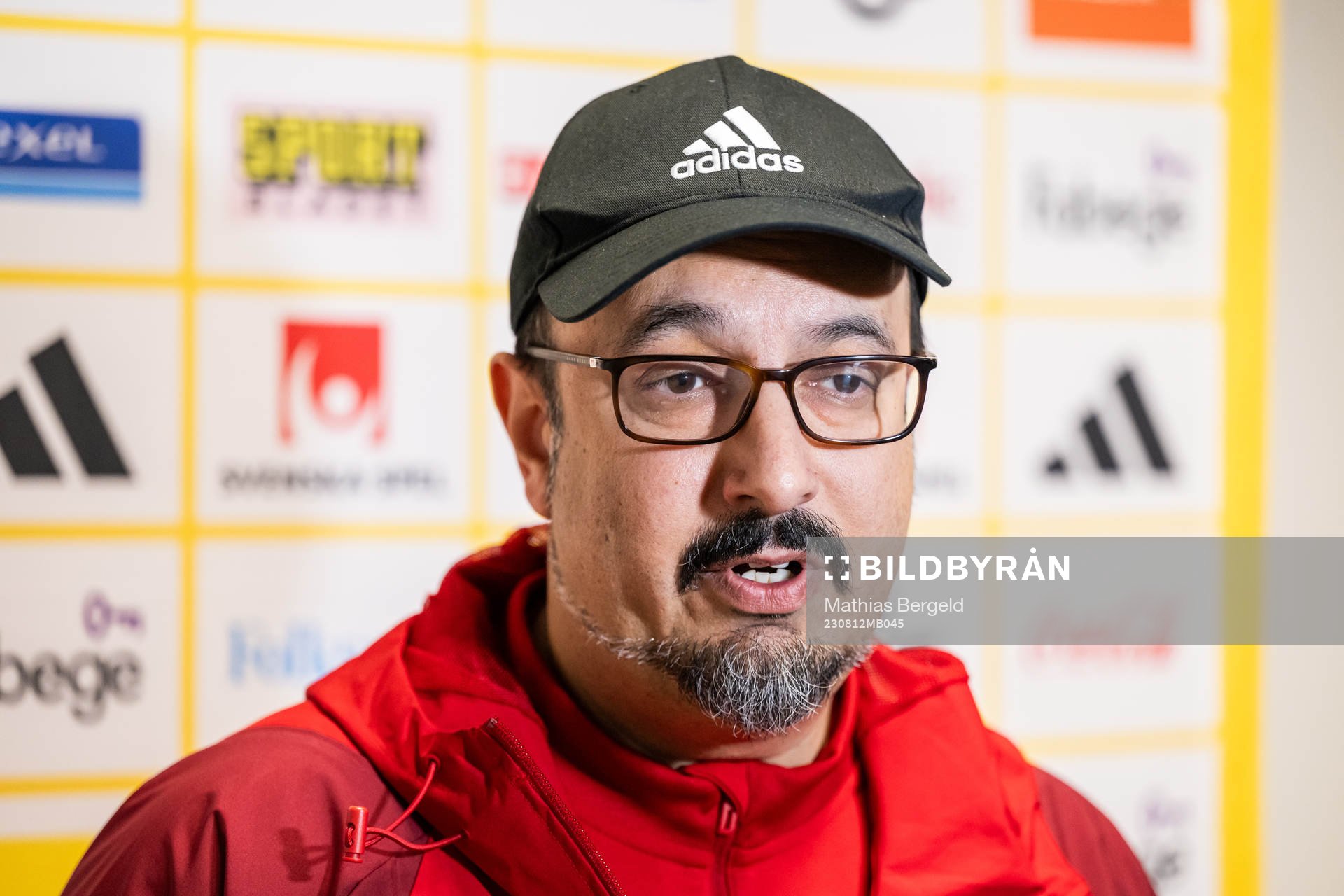 Medical doctor Houman Ebrahimi of the Swedish women's national football team is interviewed at a press event during the FIFA Women's World Cup on August 12, 2023 in Auckland.