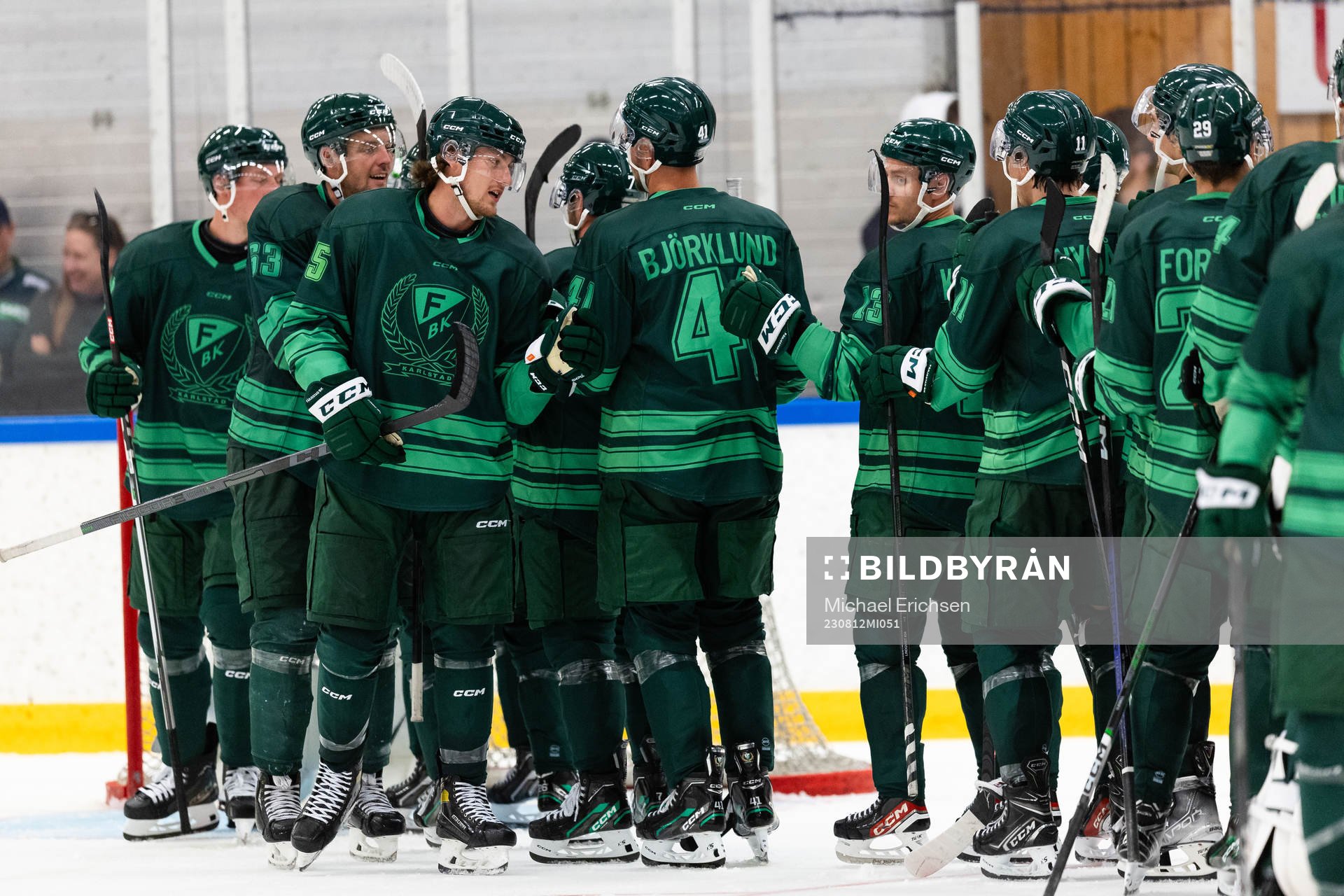 Färjestads spelare jublar