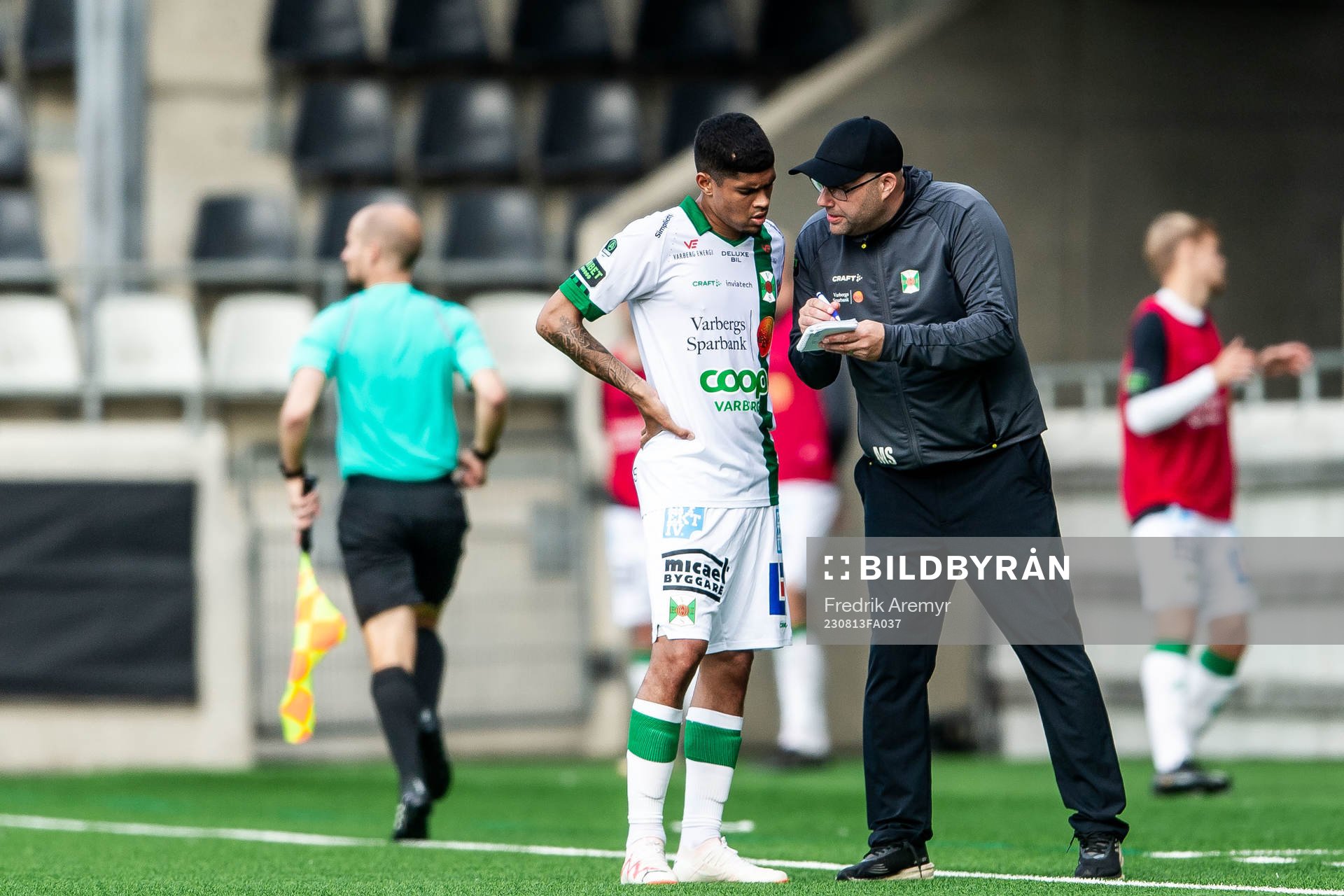 Varbergs Luke Le Roux och tränare Martin Skogman