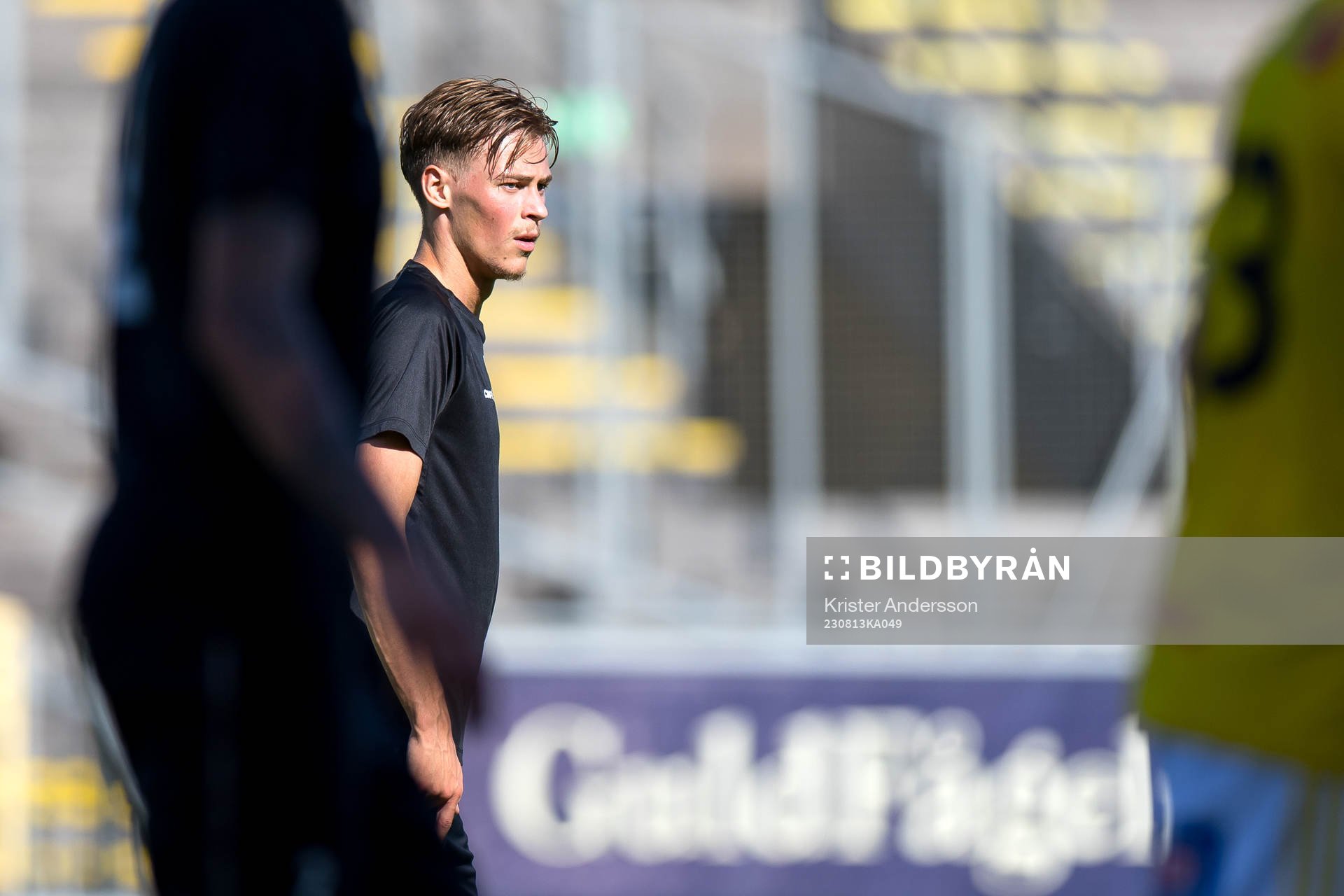 Lunds BKs Alexander Nilsson under fotbollsmatchen i Ettan södra mellan Falkenberg och Lunds BK den 13 augusti 2023 i Falkenberg.
