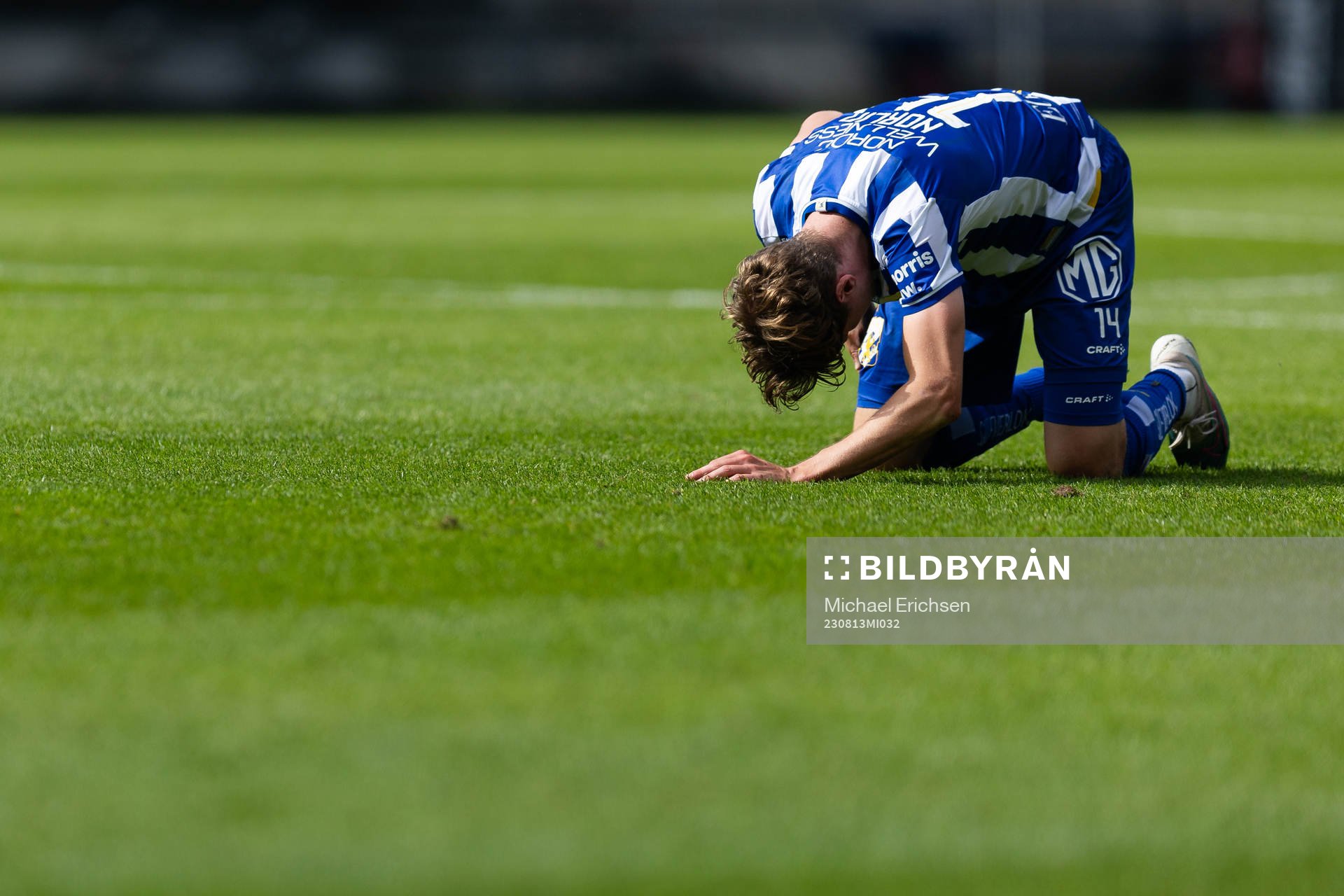 IFK Göteborgs Gustaf Norlin liggande