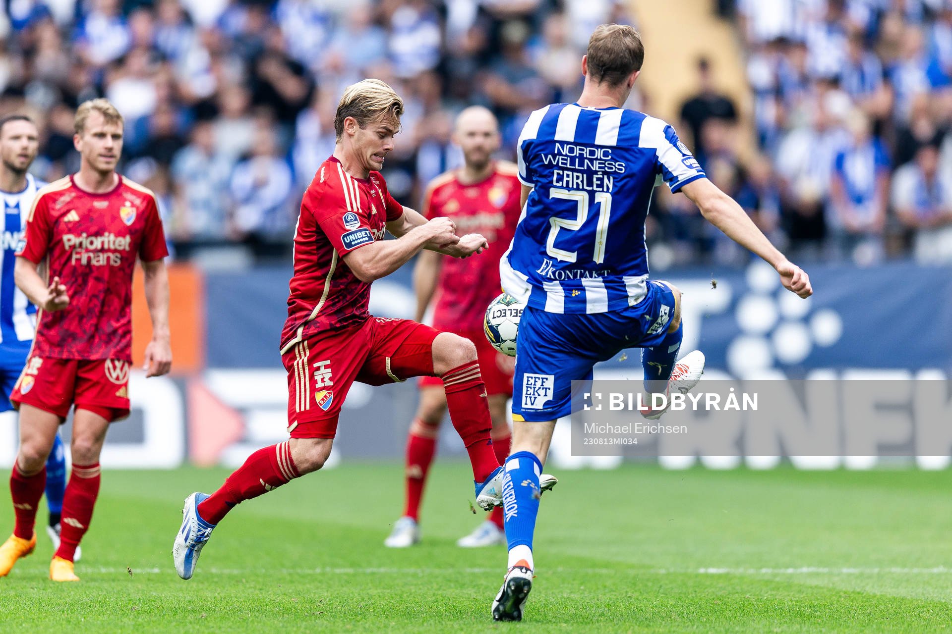 Djurgårdens Hampus Finndell och IFK Göteborgs Adam Carlén