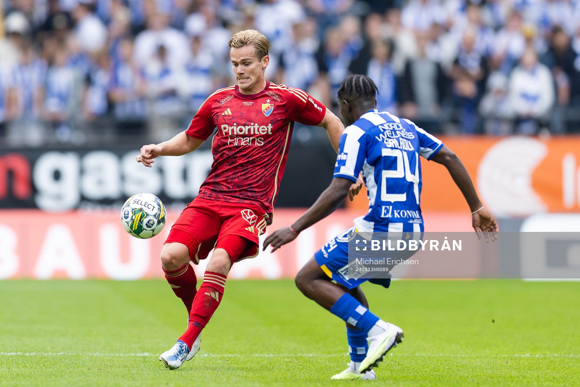 Djurgårdens Hampus Finndell och IFK Göteborgs Abundance