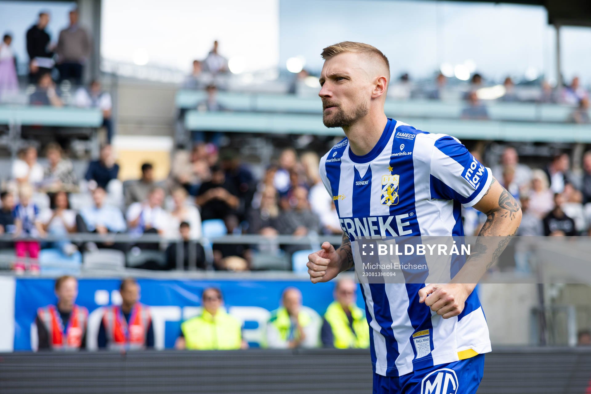 IFK Göteborgs Sebastian Eriksson innan fotbollsmatchen i