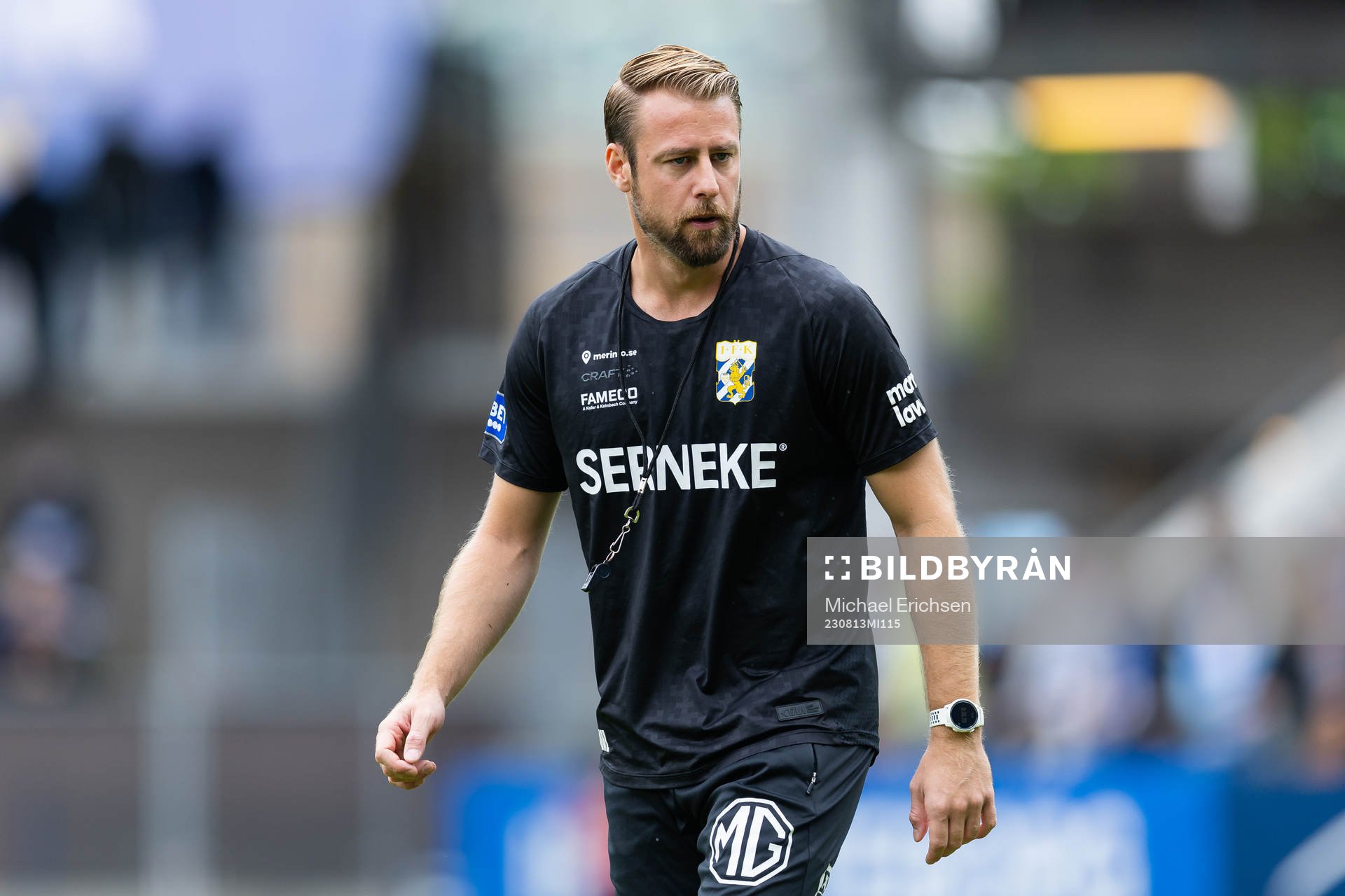 IFK Göteborgs assisterande tränare William Lundin innan
