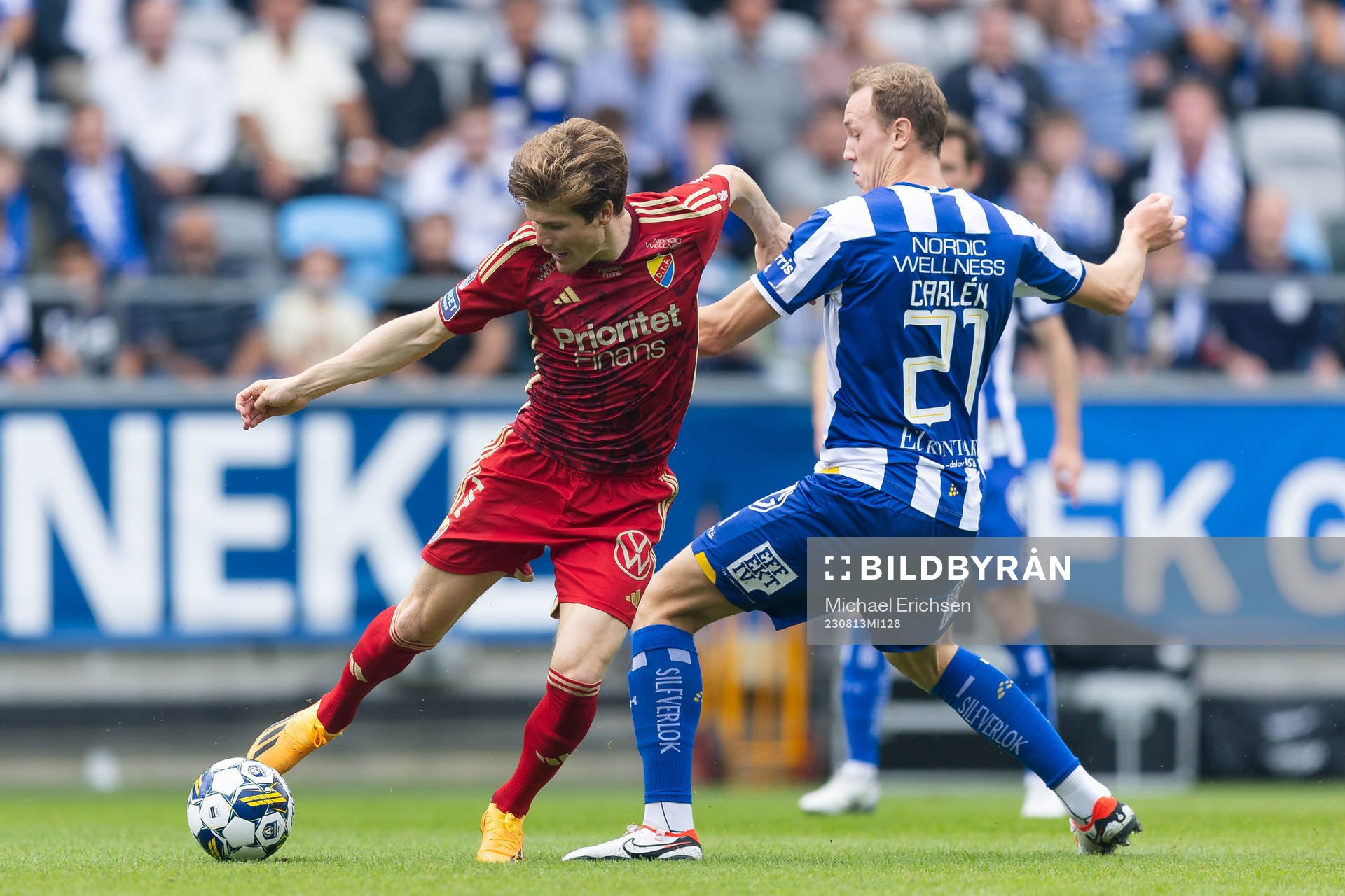 Djurgårdens Oliver Berg och IFK Göteborgs Adam Carlén