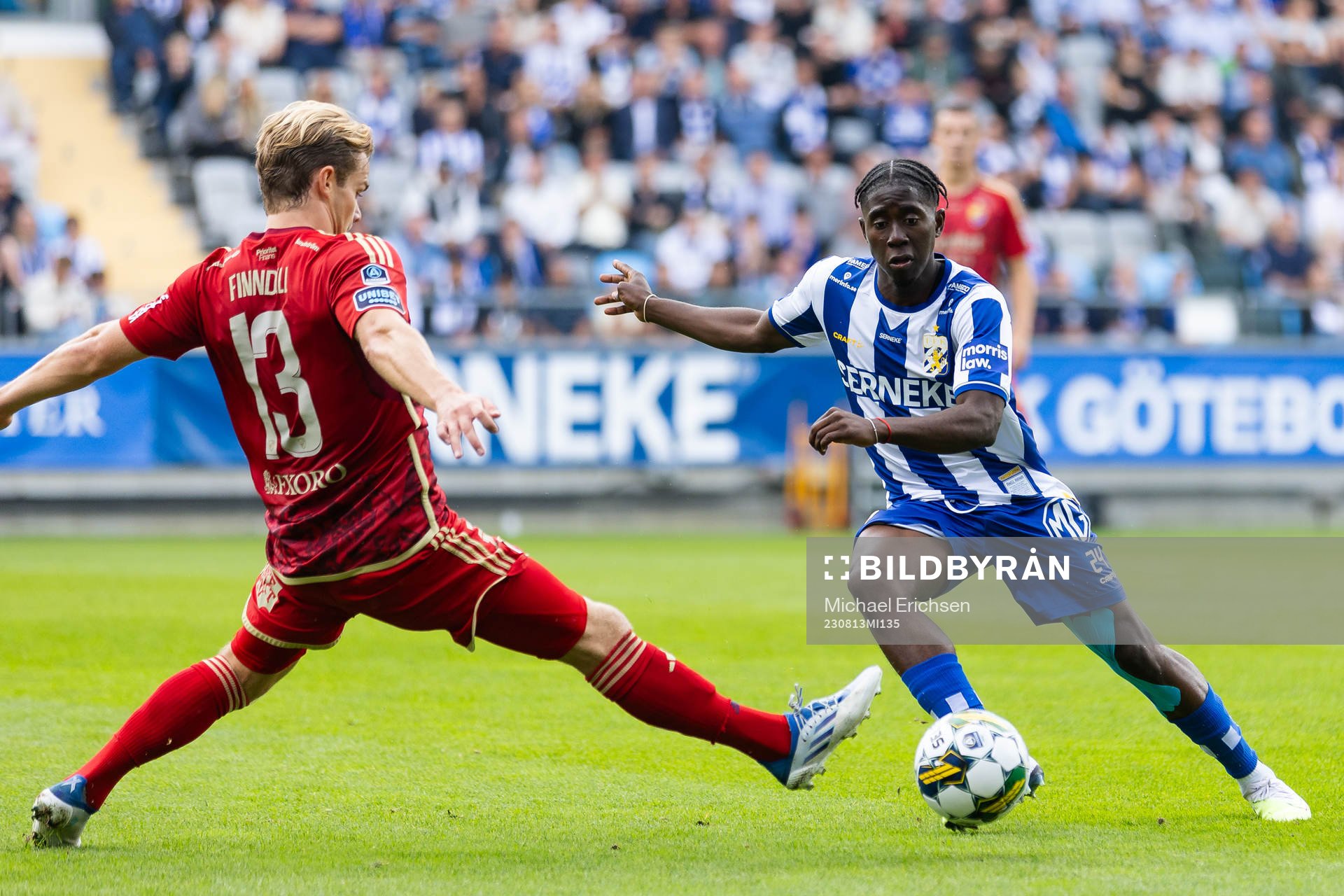Djurgårdens Hampus Finndell och IFK Göteborgs Abundance