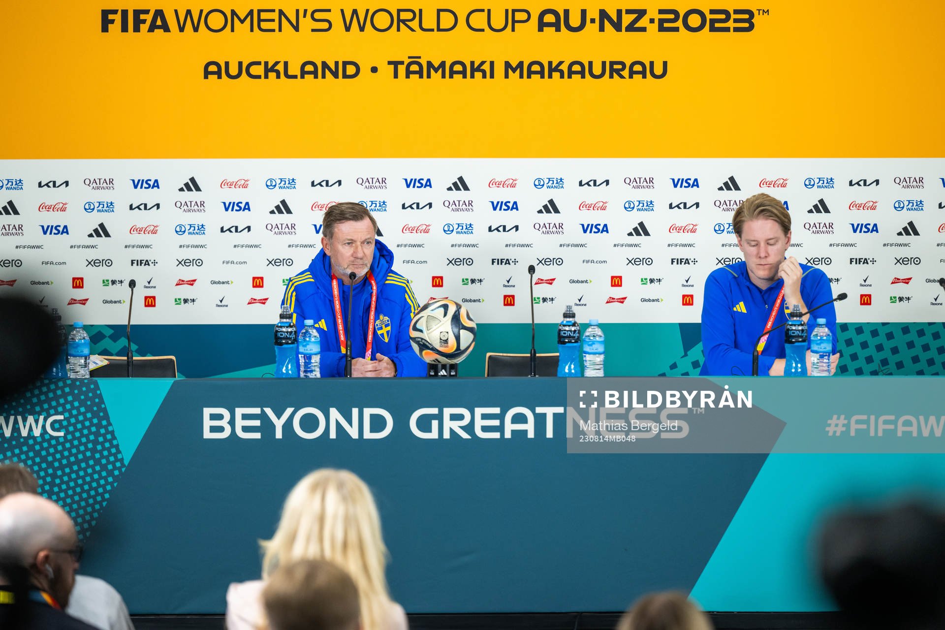 Head coach Peter Gerhardsson and press officer Fredrik
