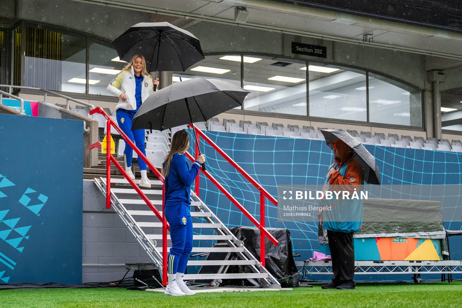 Kosovare Asllani and Fridolina Rolfö of the Swedish women's national football team after a press conference during the FIFA Women's World Cup on August 14, 2023 in Auckland.