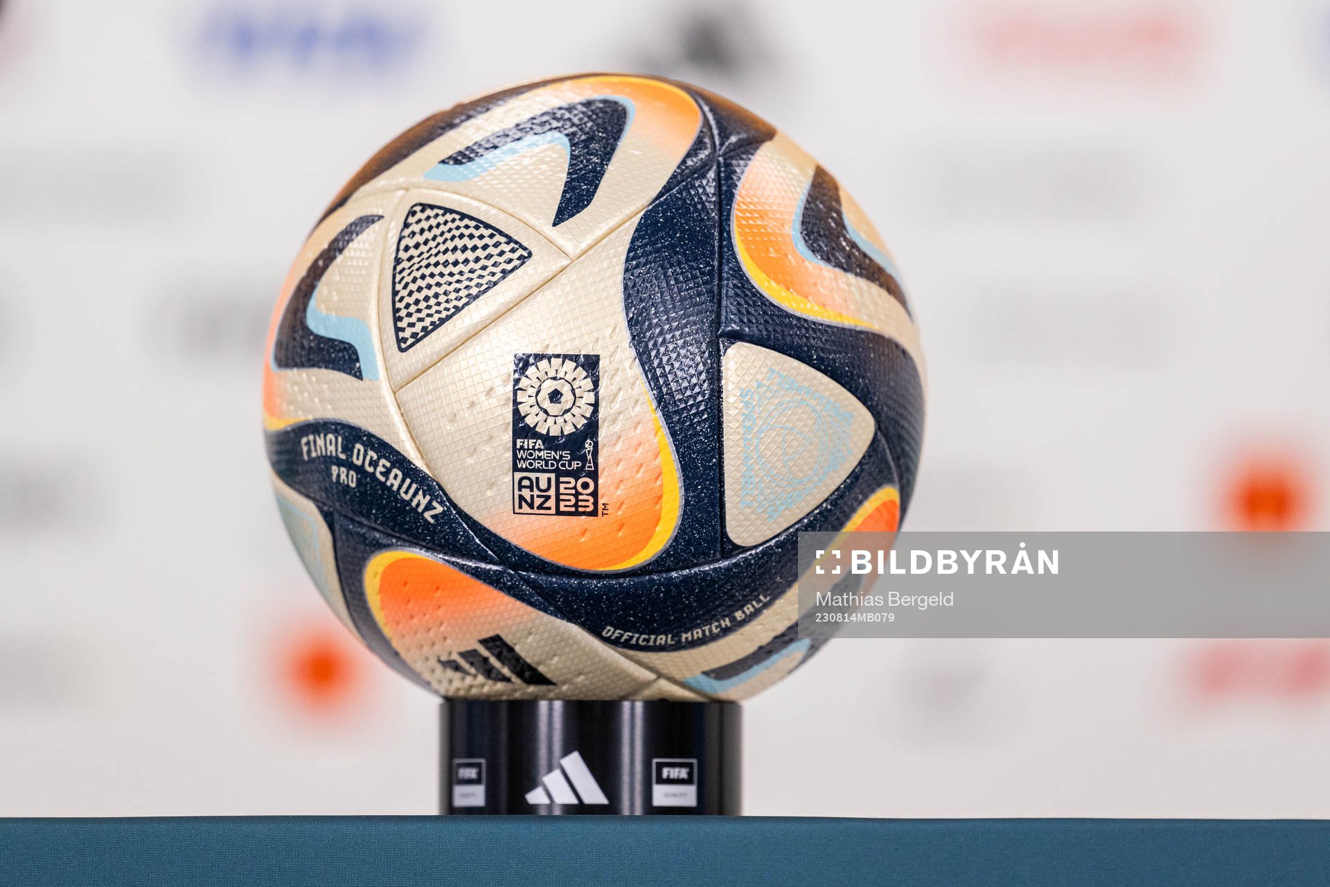 The official ball for the semifinals and final is displayed