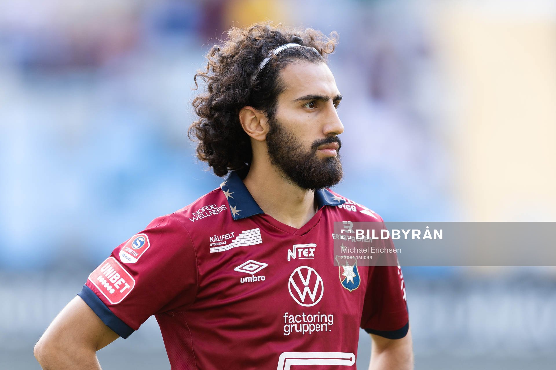 Örgrytes Hady Saleh Karim  på line up innan fotbollsmatchen i Superettan mellan Örgryte och Skövde AIK den 14 augusti 2023 i Göteborg. 