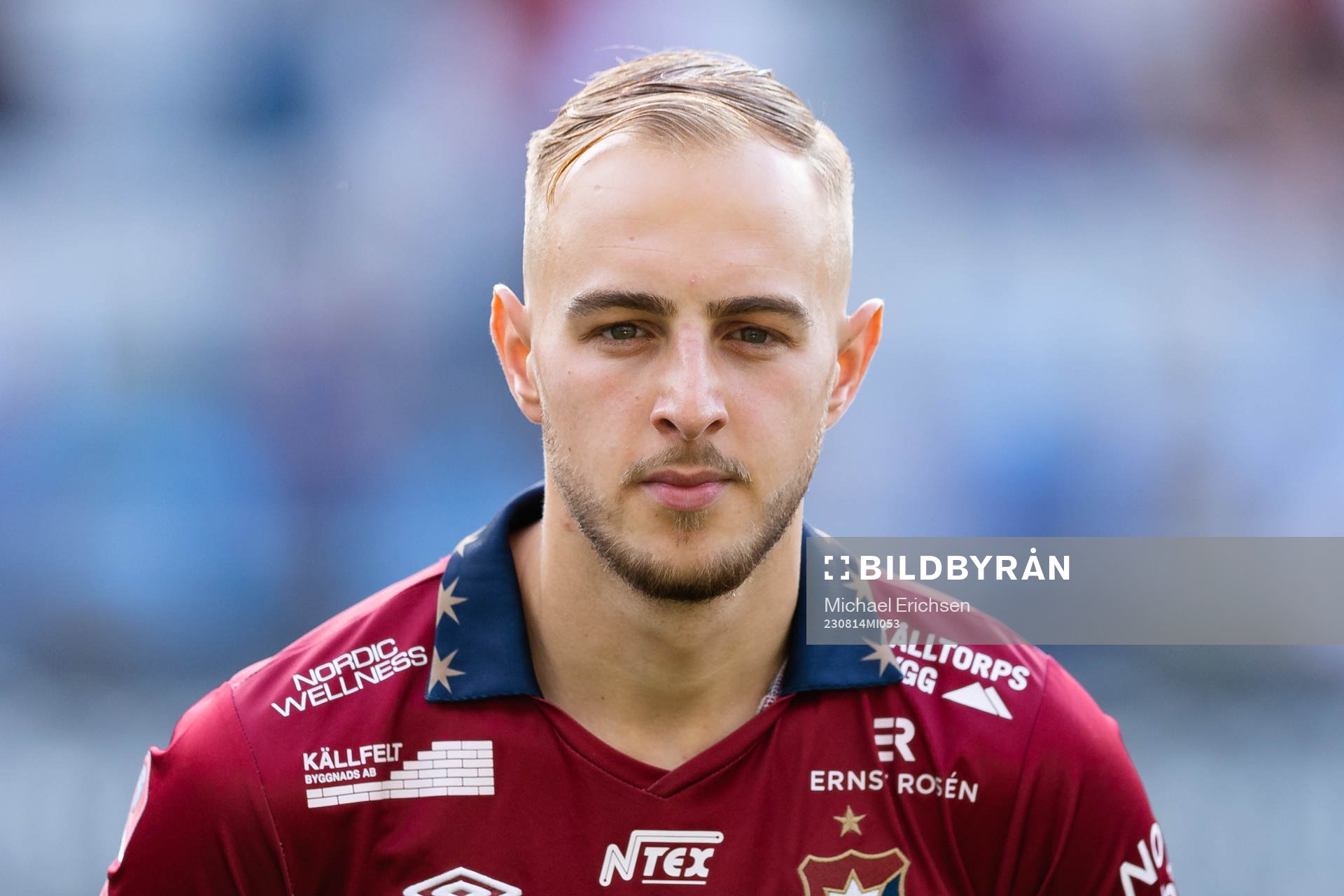 Örgrytes Amel Mujanic på line up innan fotbollsmatchen i Superettan mellan Örgryte och Skövde AIK den 14 augusti 2023 i Göteborg. 