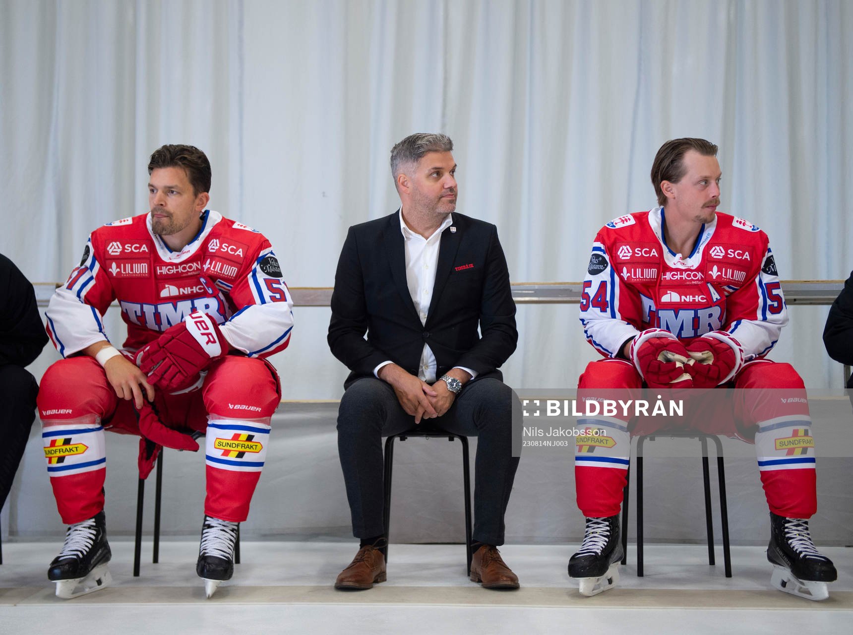 Timrås Anton Lander, sportchef Kimmo Kapanen och Jonathan
