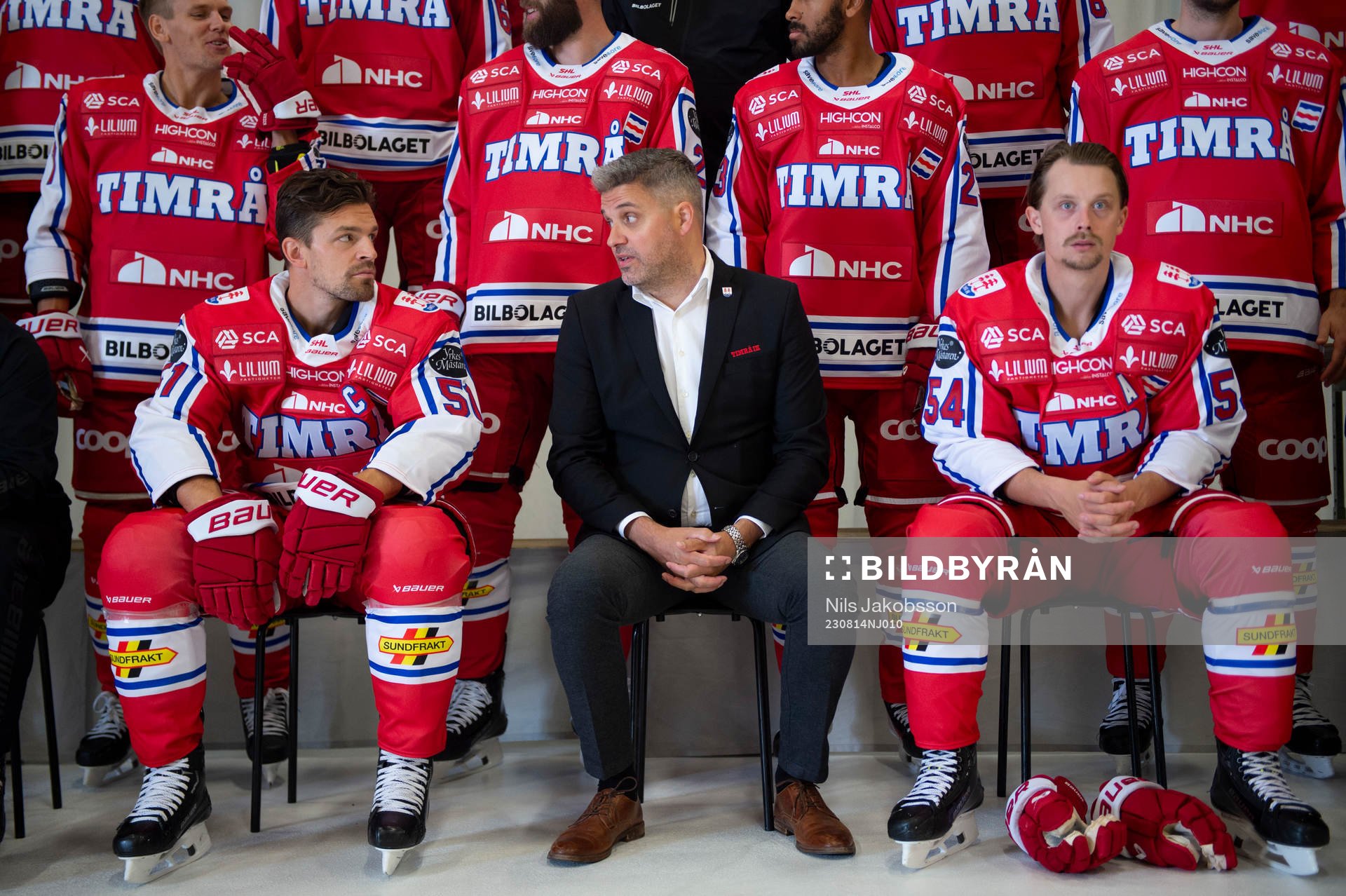 Timrås Anton Lander, sportchef Kimmo Kapanen och Jonathan