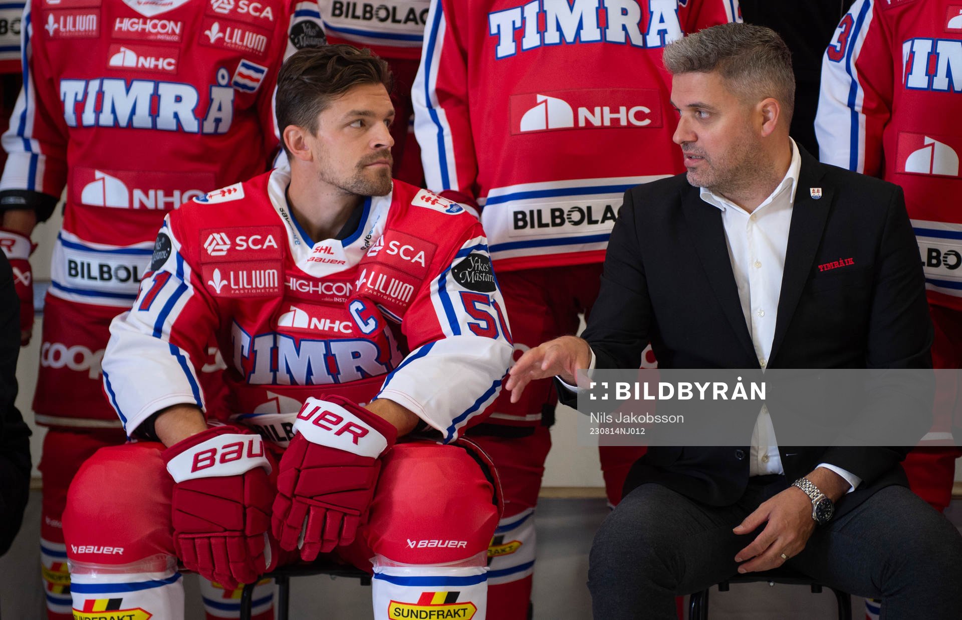 Timrås Anton Lander och sportchef Kimmo Kapanen