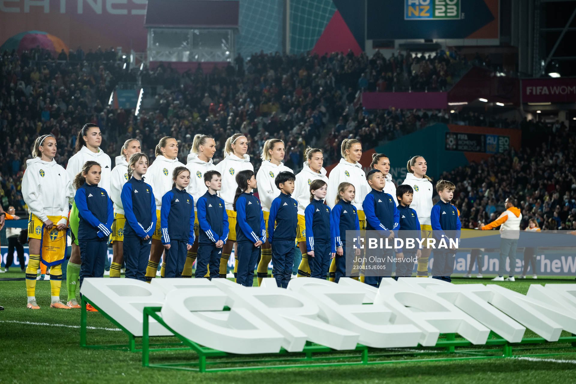Players of Sweden line up