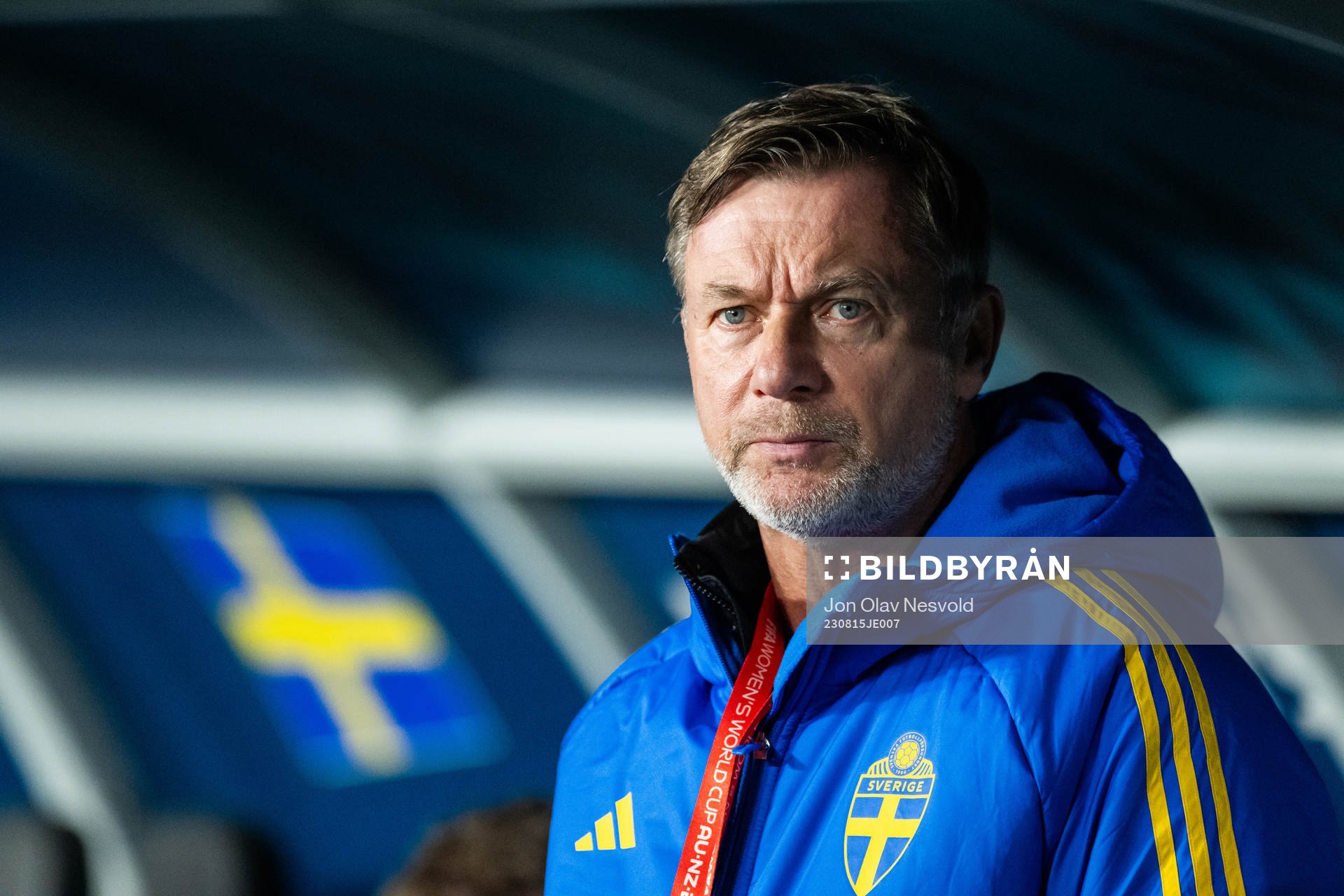 Head coach Peter Gerhardsson of Sweden ahead of the FIFA Women's World Cup semifinal between Spain and Sweden on August 15, 2023 in Auckland.