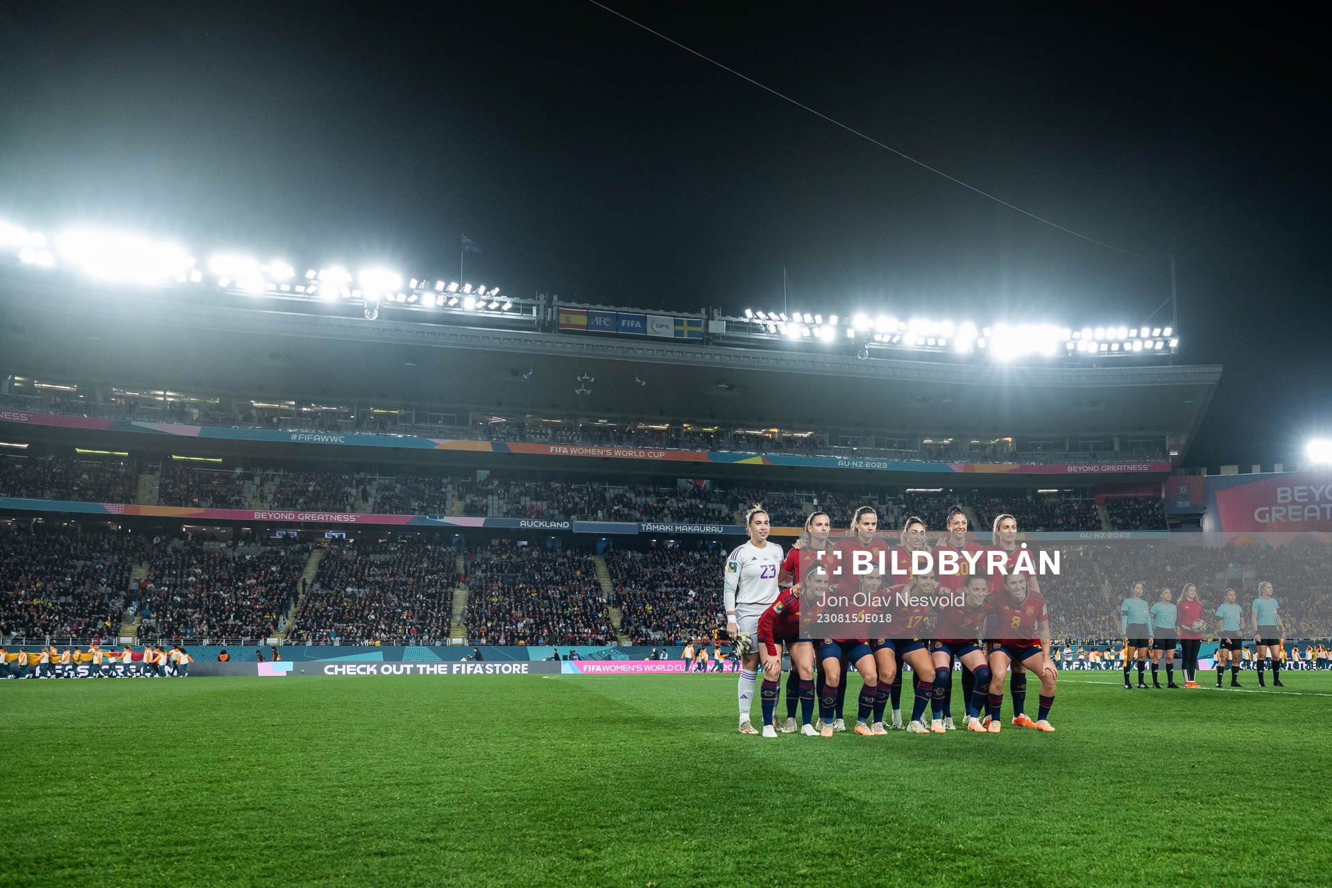 Starting eleven of Spain line up for a photo