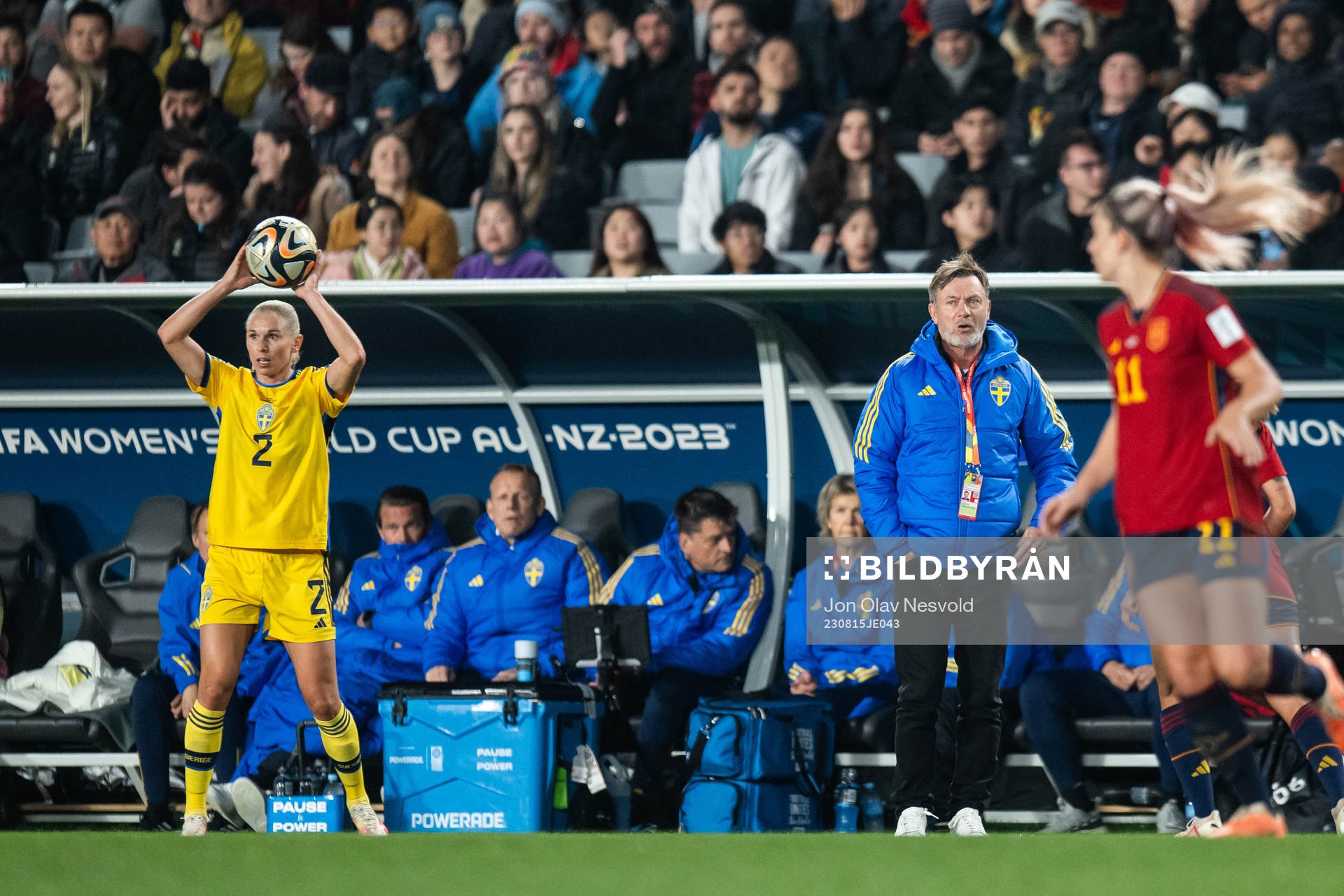 Jonna Andersson and Head coach Peter Gerhardsson of Sweden