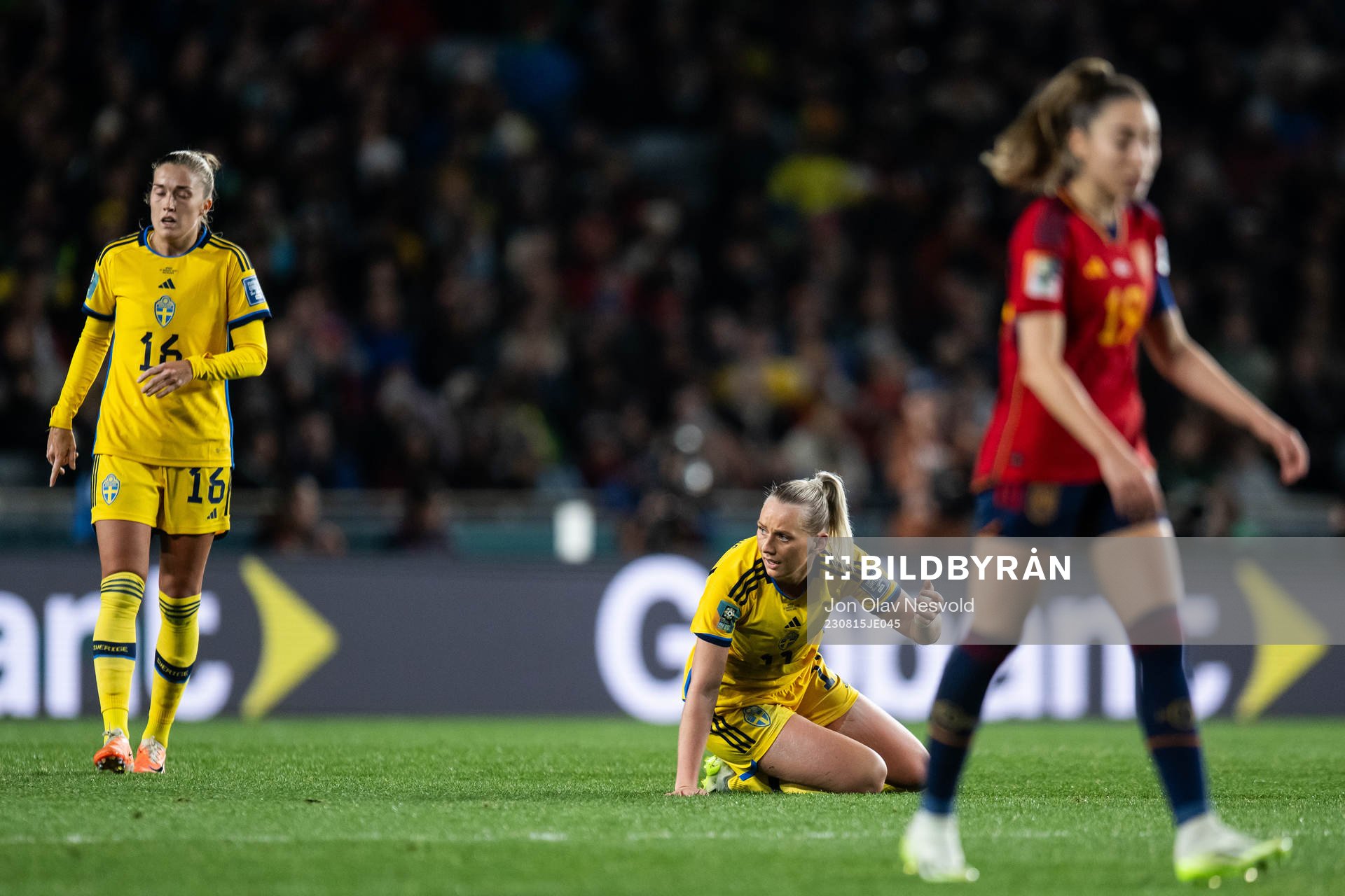 Stina Blackstenius of Sweden reacts
