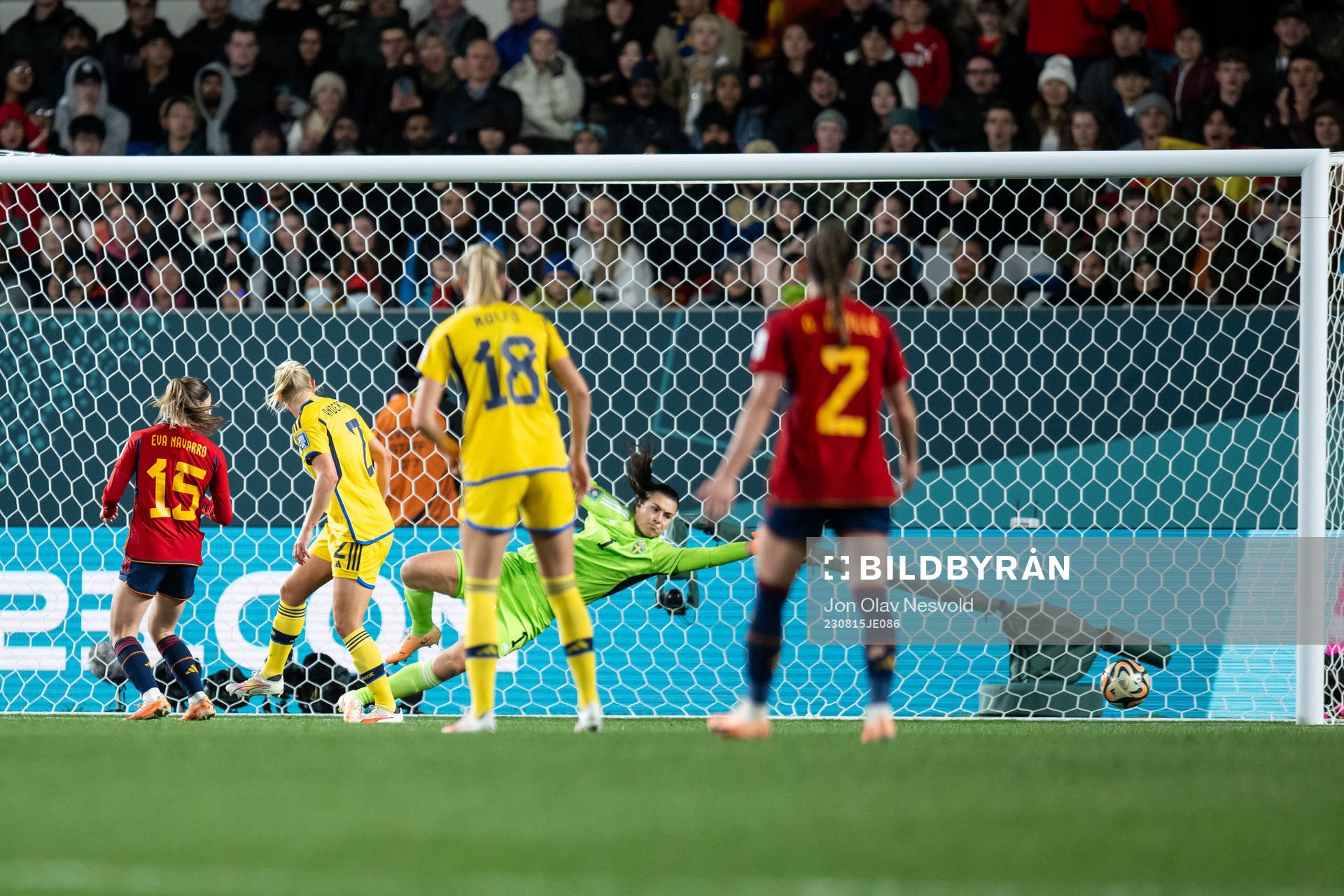 Salma Paralluelo of Spain (not pictured) scores 1-0
