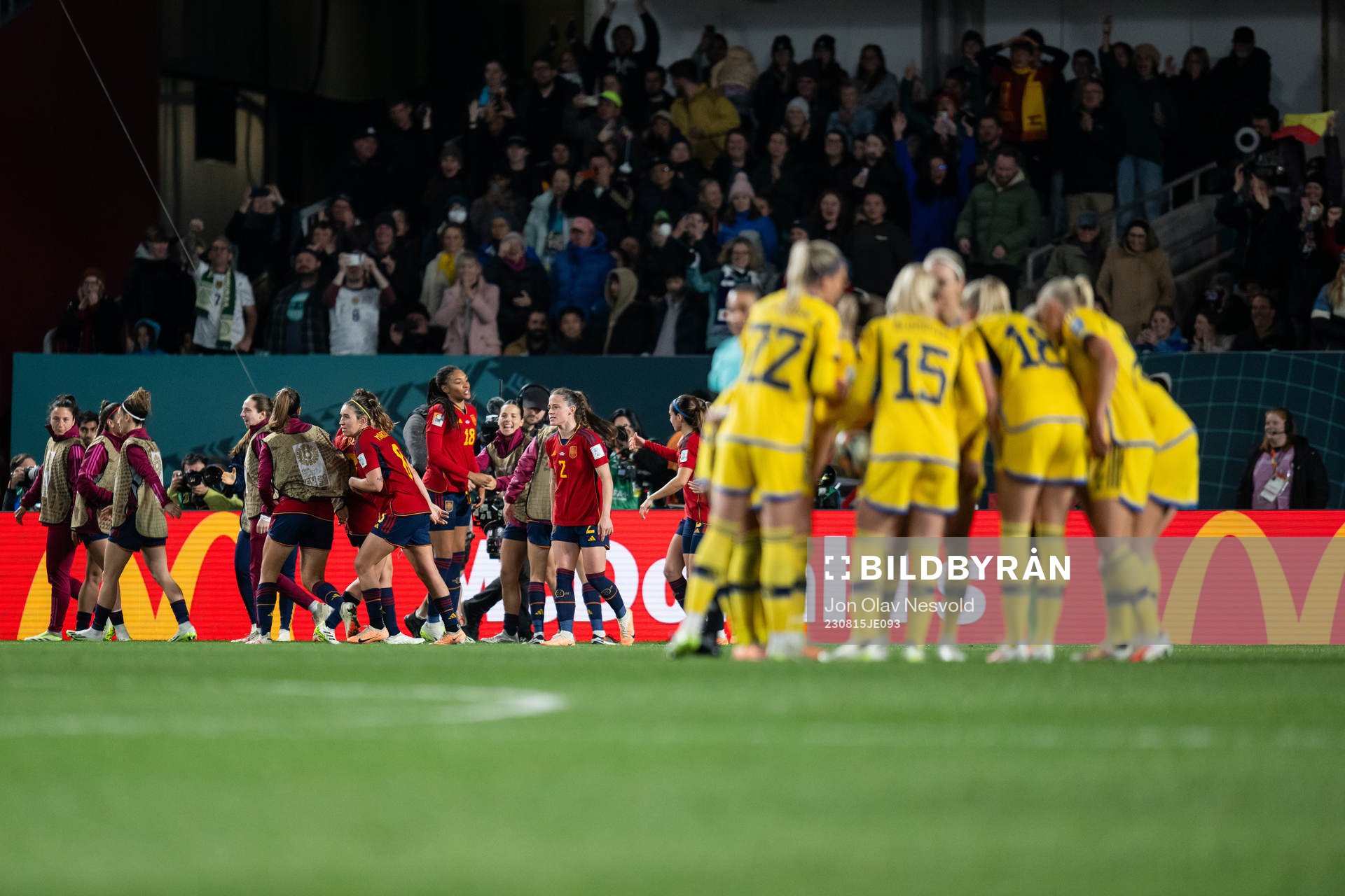 Players of Spain celebrate
