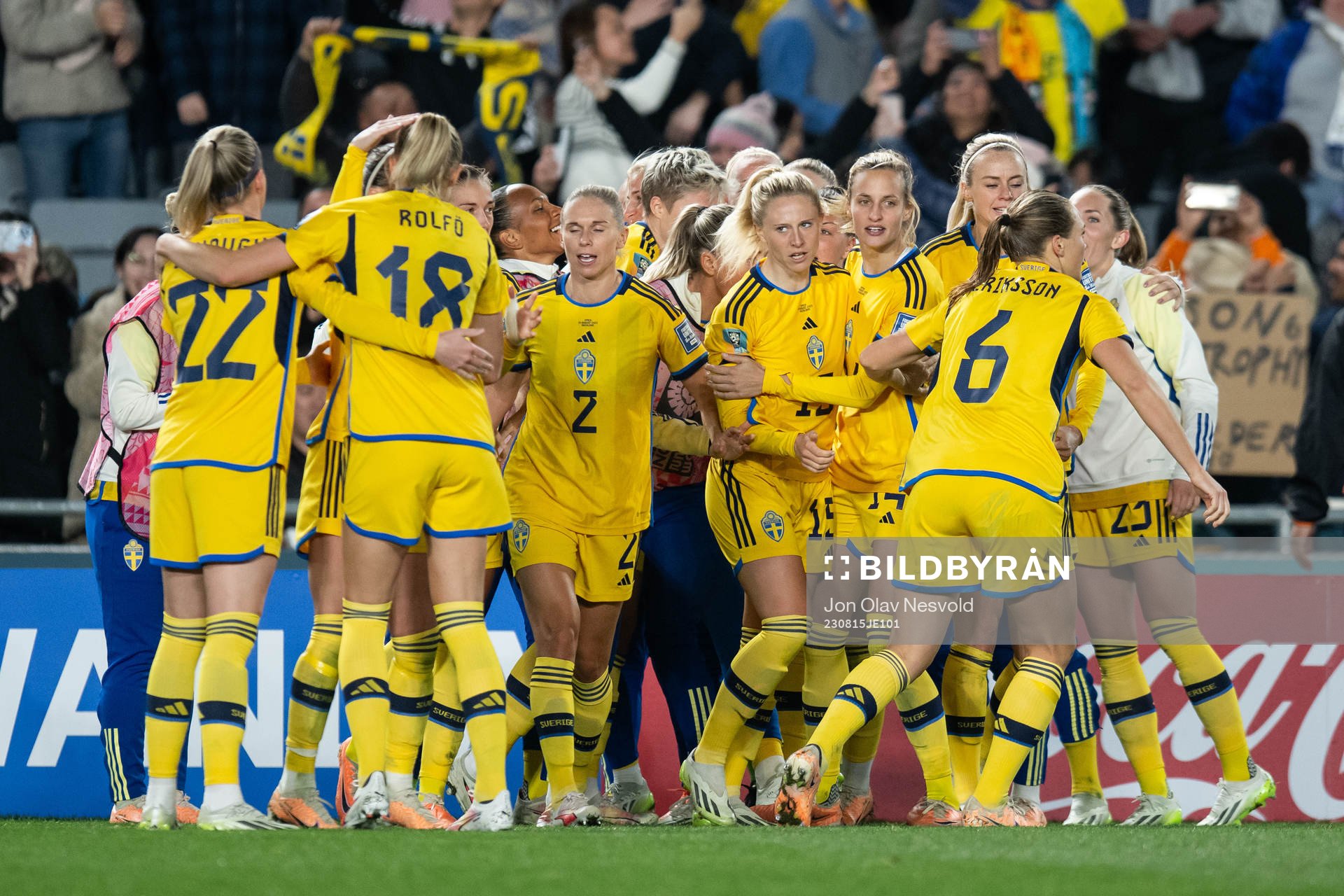 Players of Sweden celebrate