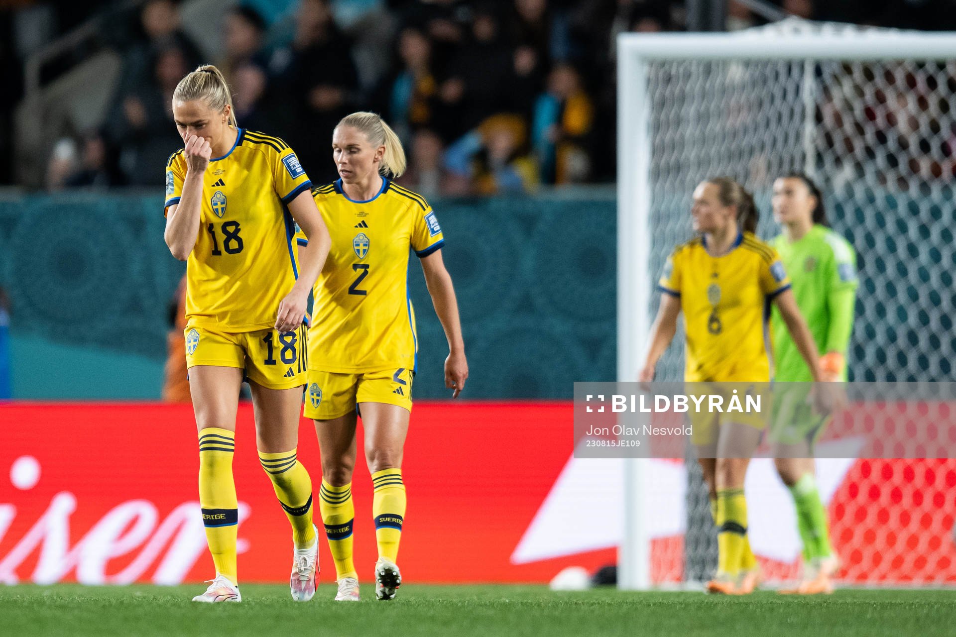 Fridolina Rolfö, Jonna Andersson and Magdalena Eriksson of