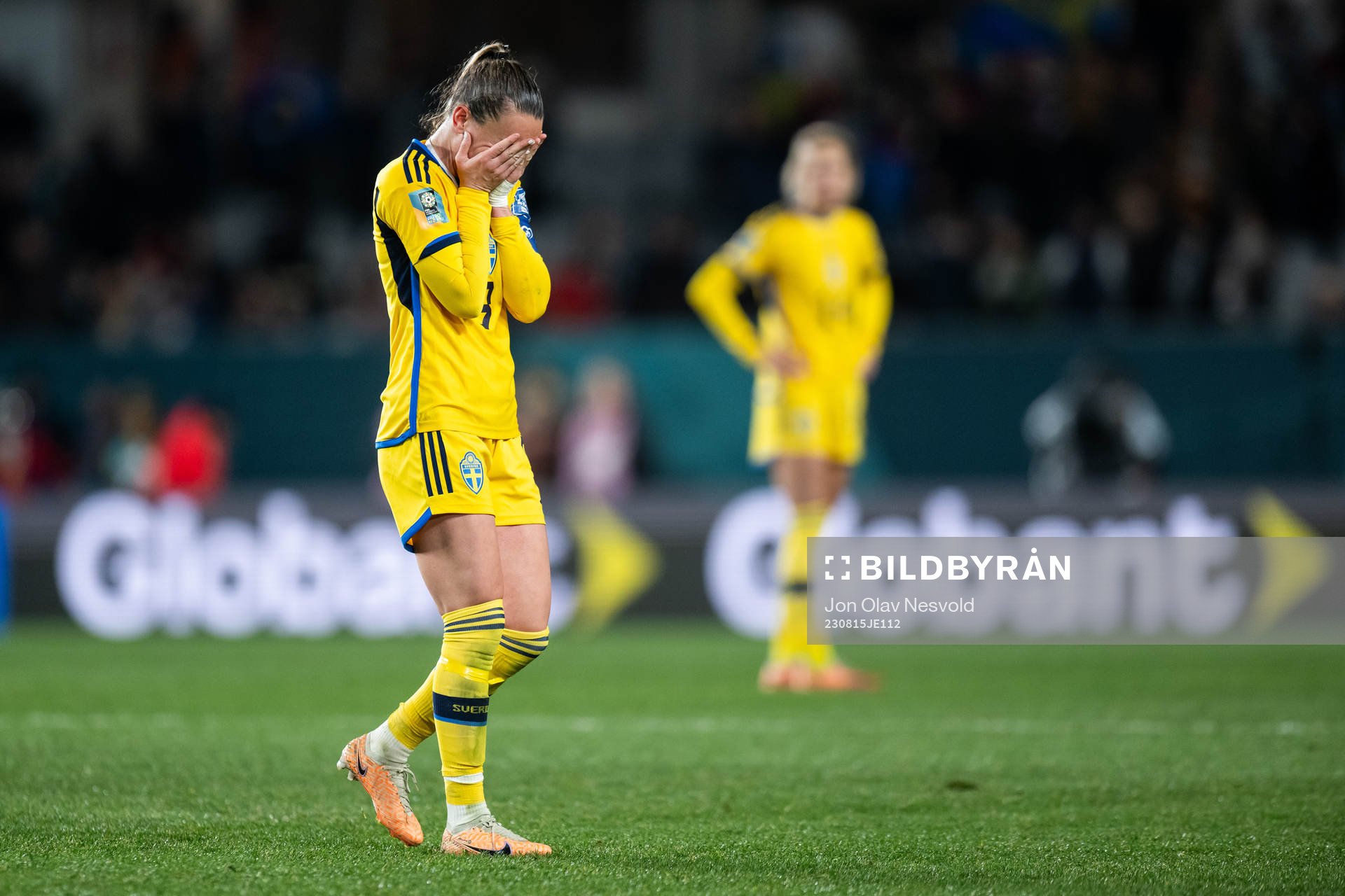 Kosovare Asllani of Sweden looks dejected