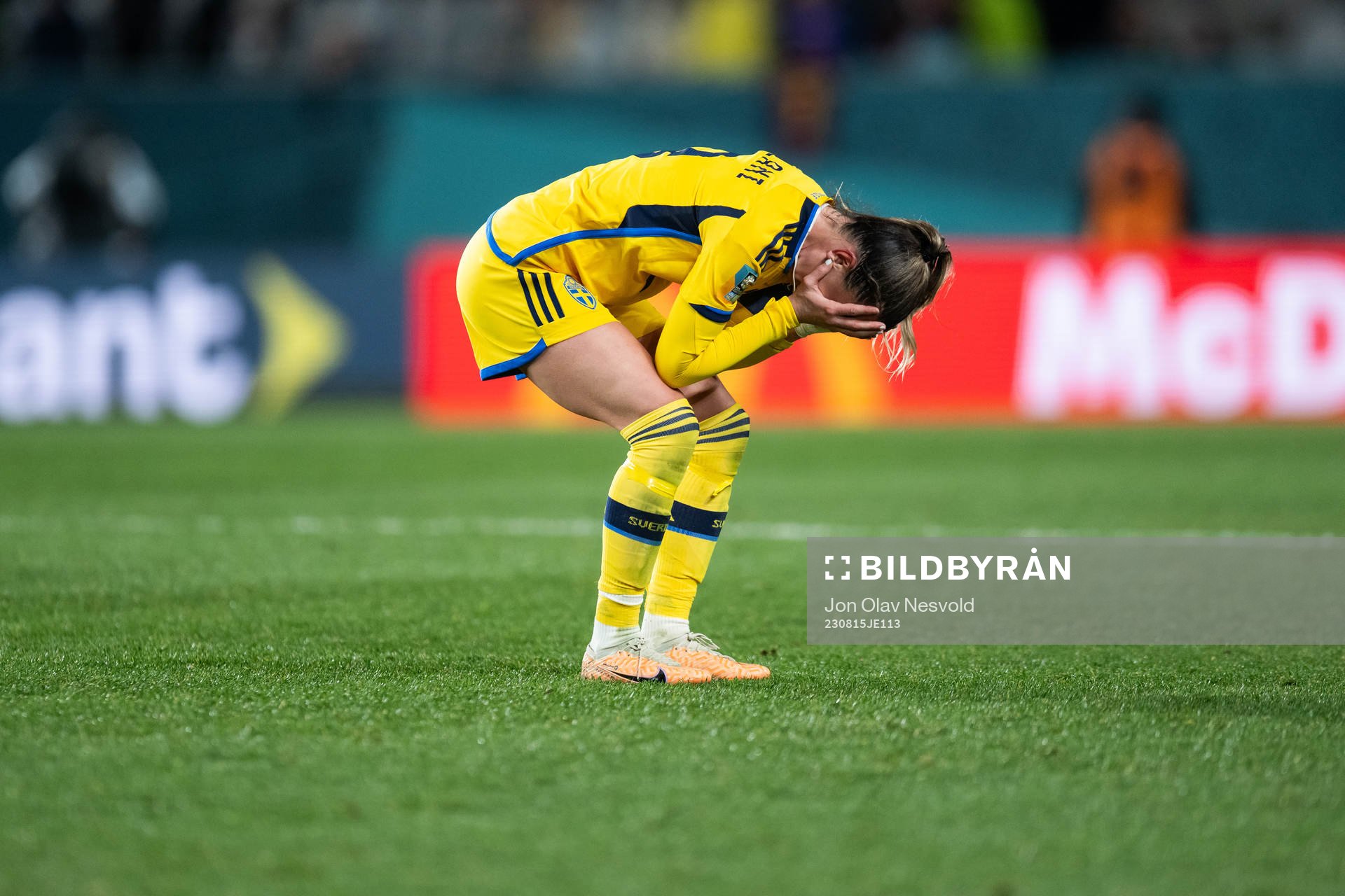 Kosovare Asllani of Sweden looks dejected