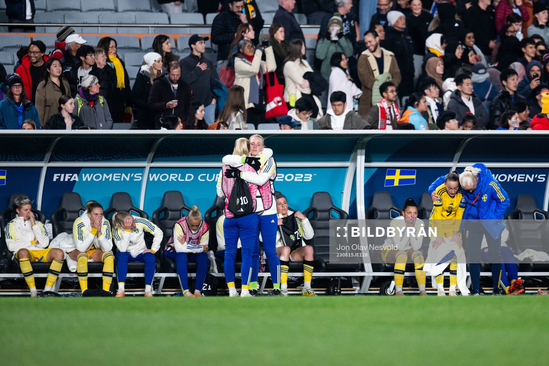 Players of Sweden look dejected