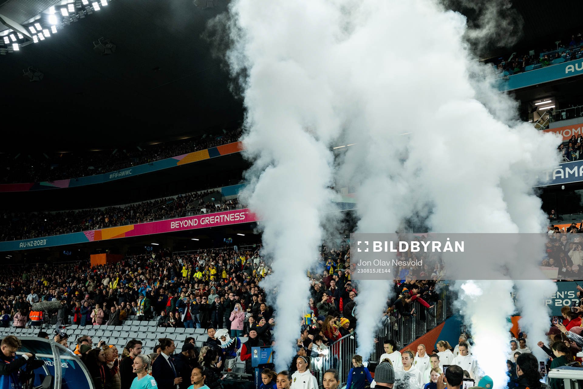 Players enter the pitch