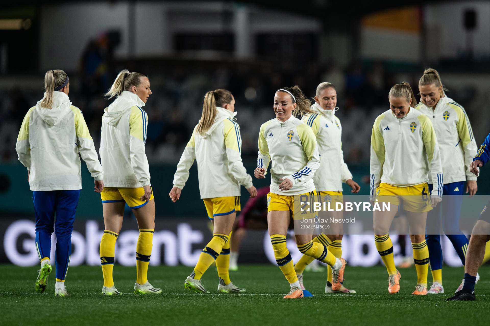 Kosovare Asllani and Magdalena Eriksson of Sweden