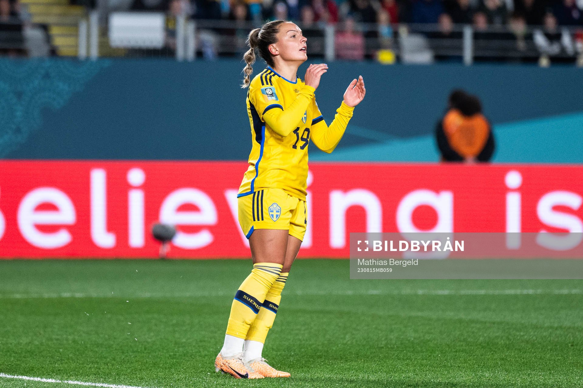 Johanna Rytting Kaneryd of Sweden looks dejected