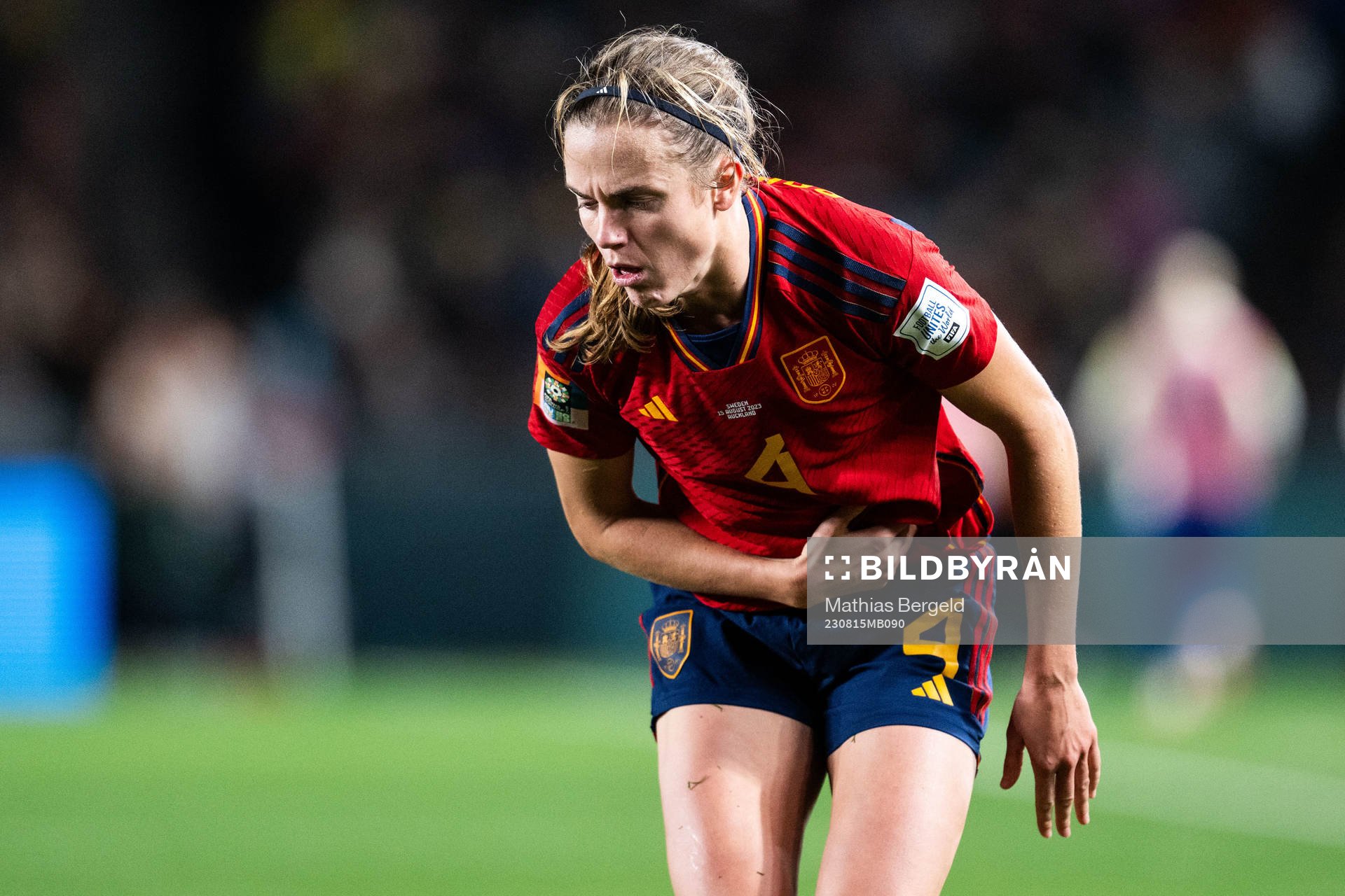 Irene Paredes of Spain in pain