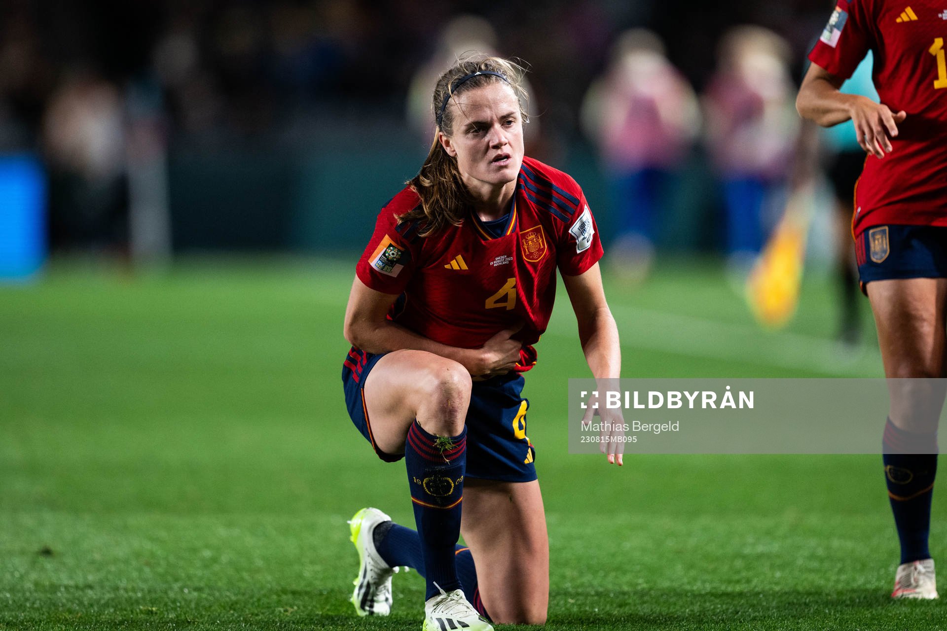 Irene Paredes of Spain in pain