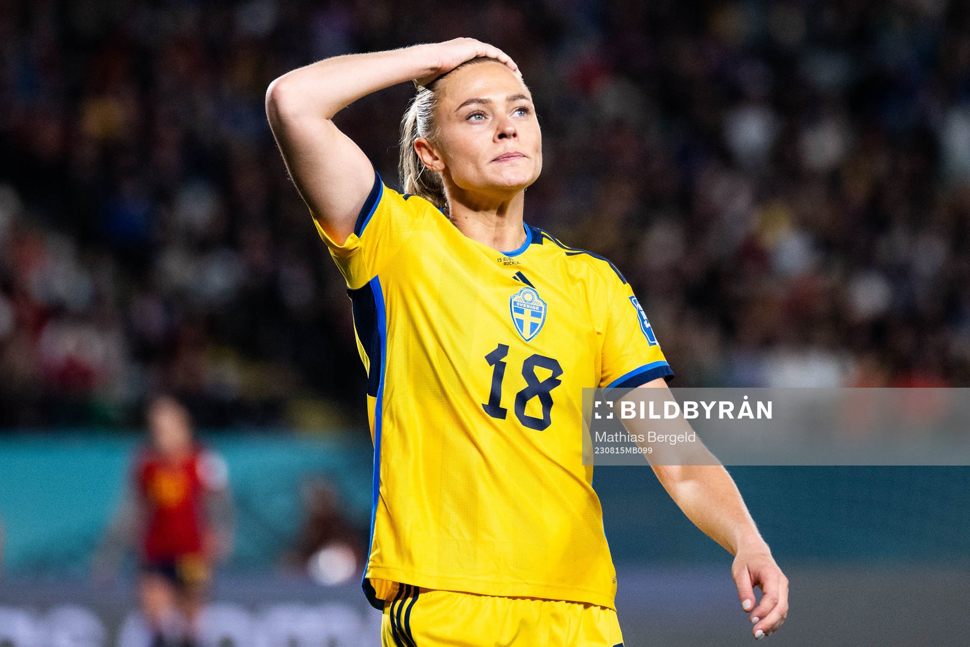 Fridolina Rolfö of Sweden looks dejected