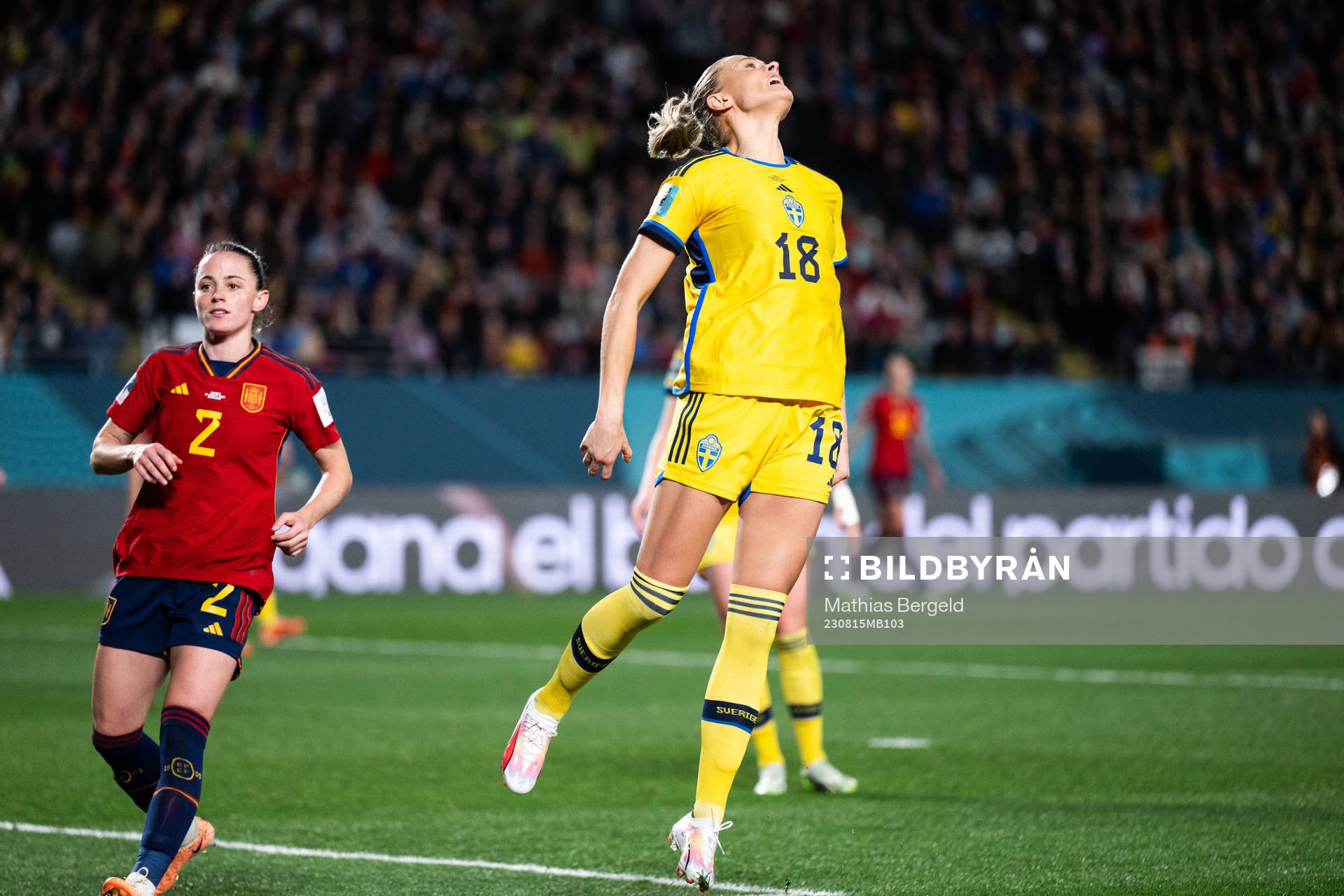 Fridolina Rolfö of Sweden looks dejected