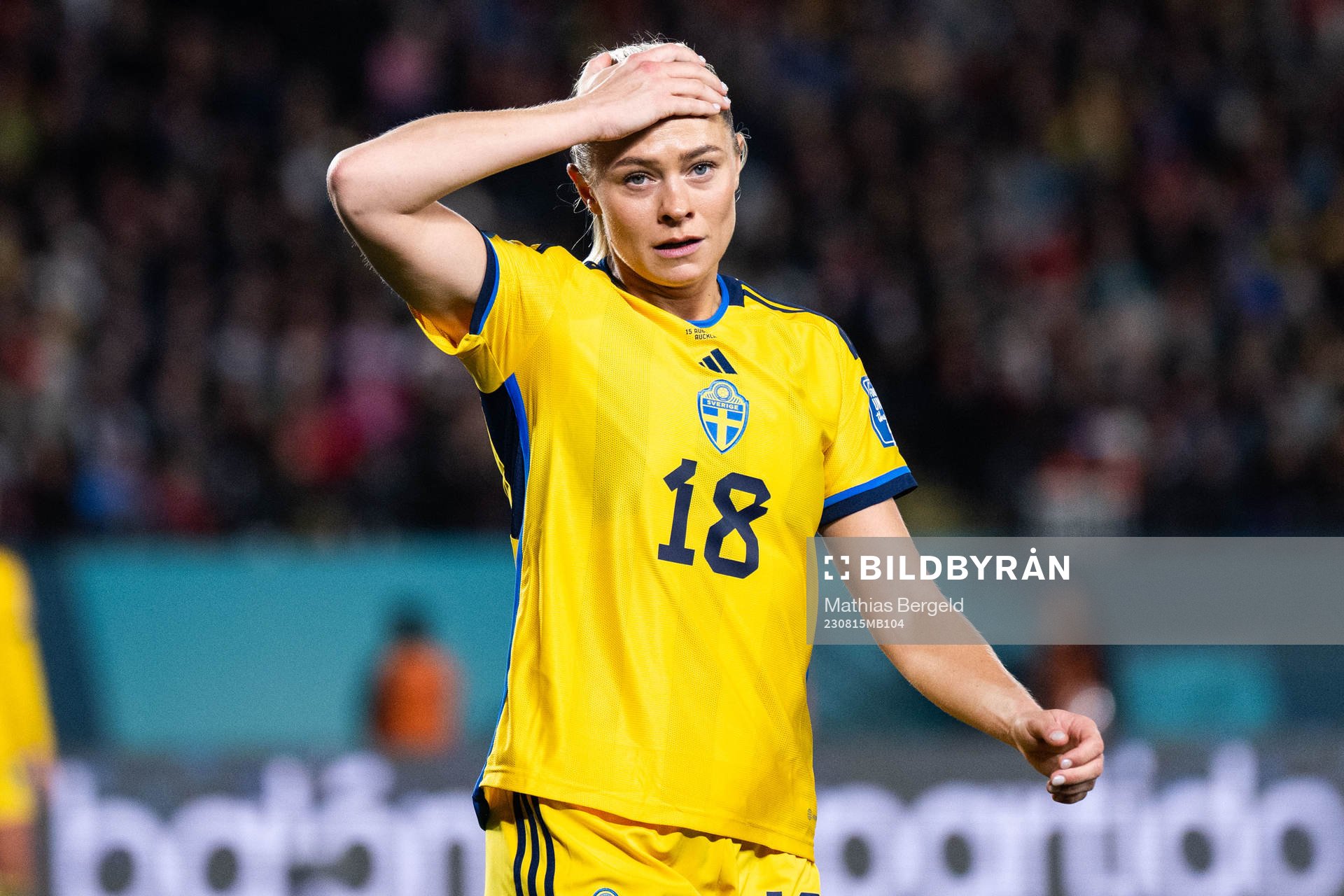 Fridolina Rolfö of Sweden looks dejected