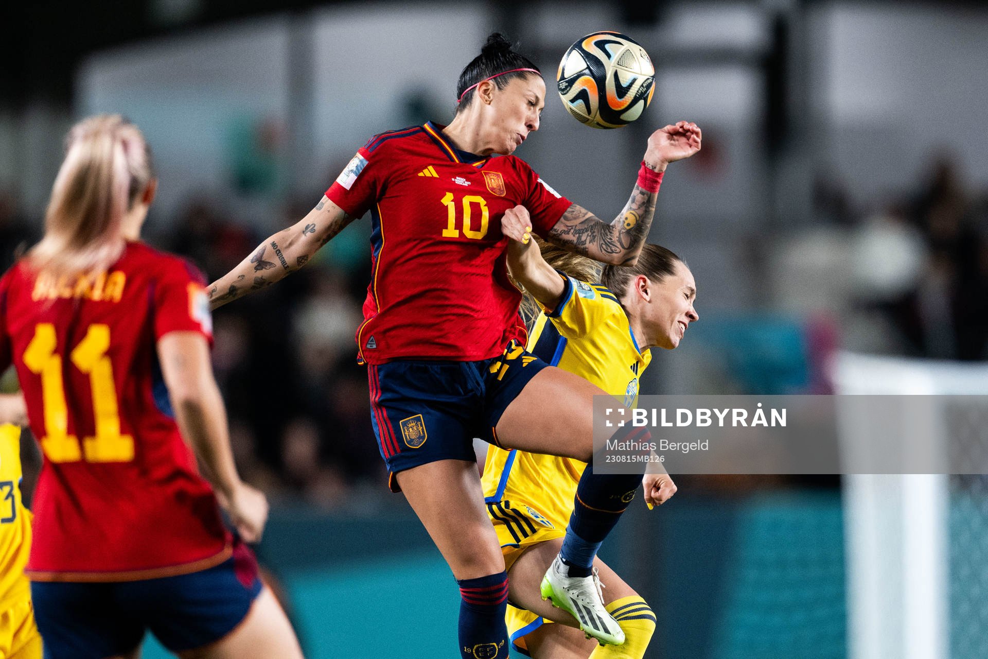 Jennifer Hermoso of Spain and Elin Rubensson of Sweden