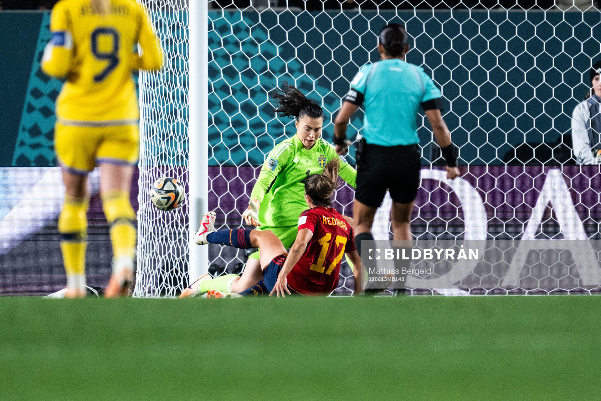 Alba Redondo of Spain against goalkeeper Zecira Musovic of