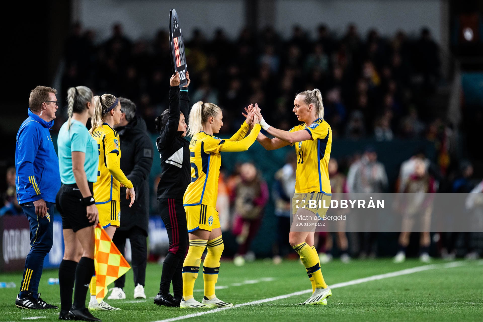 Rebecka Blomqvist and Stina Blackstenius of Sweden