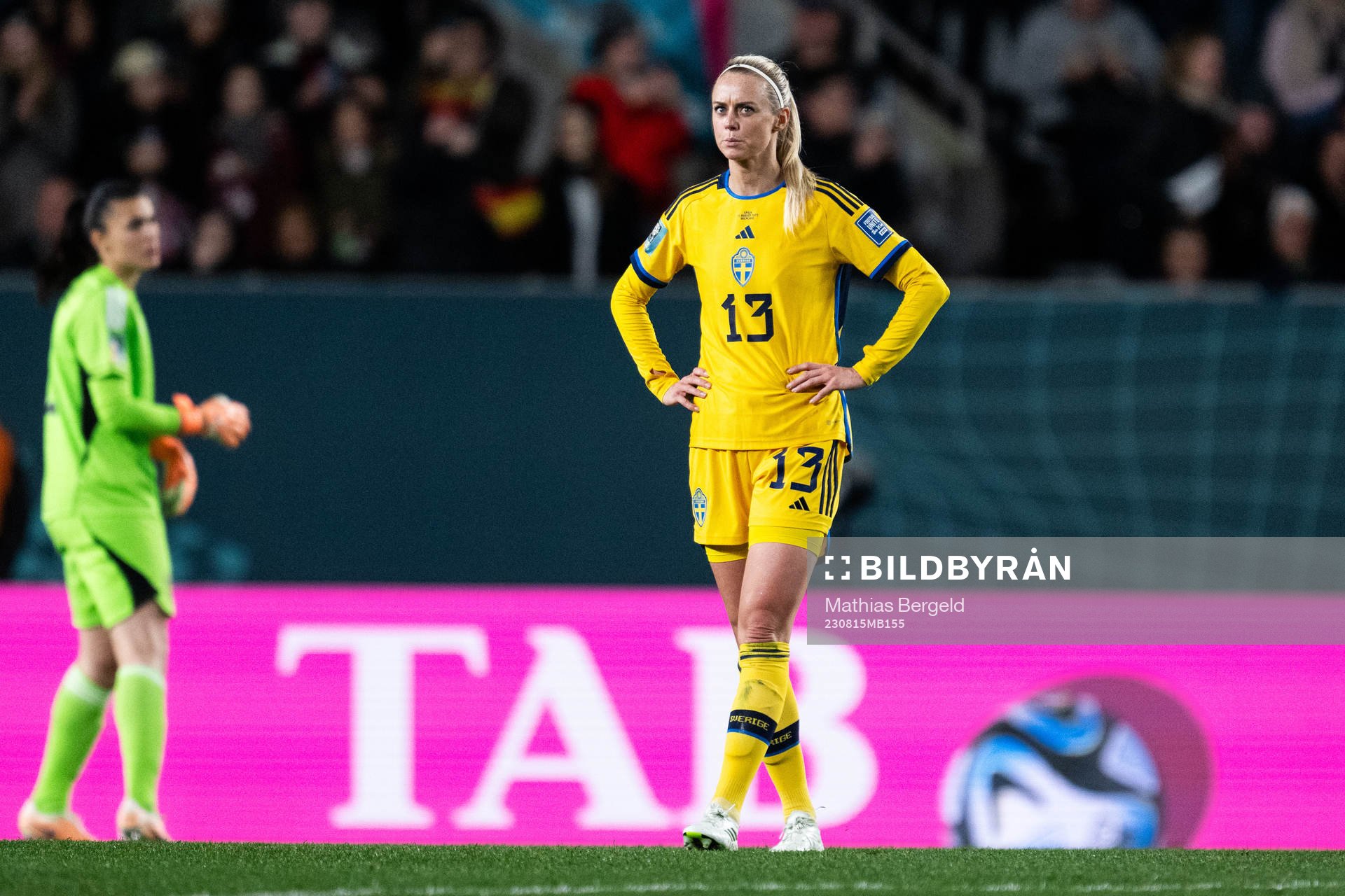 Amanda Ilestedt of Sweden looks dejected