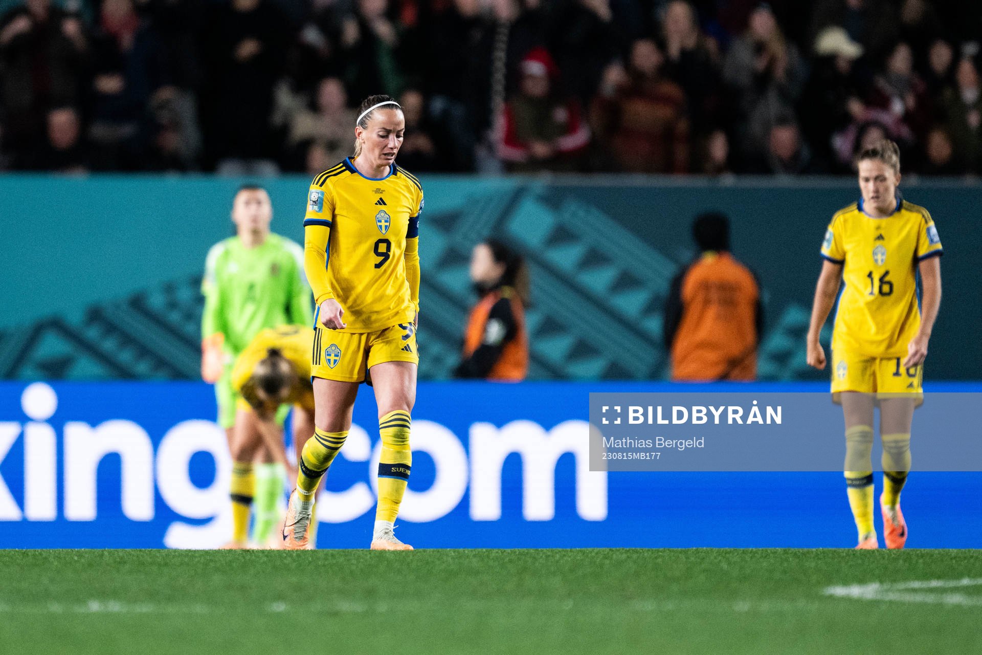 Kosovare Asllani of Sweden looks dejected