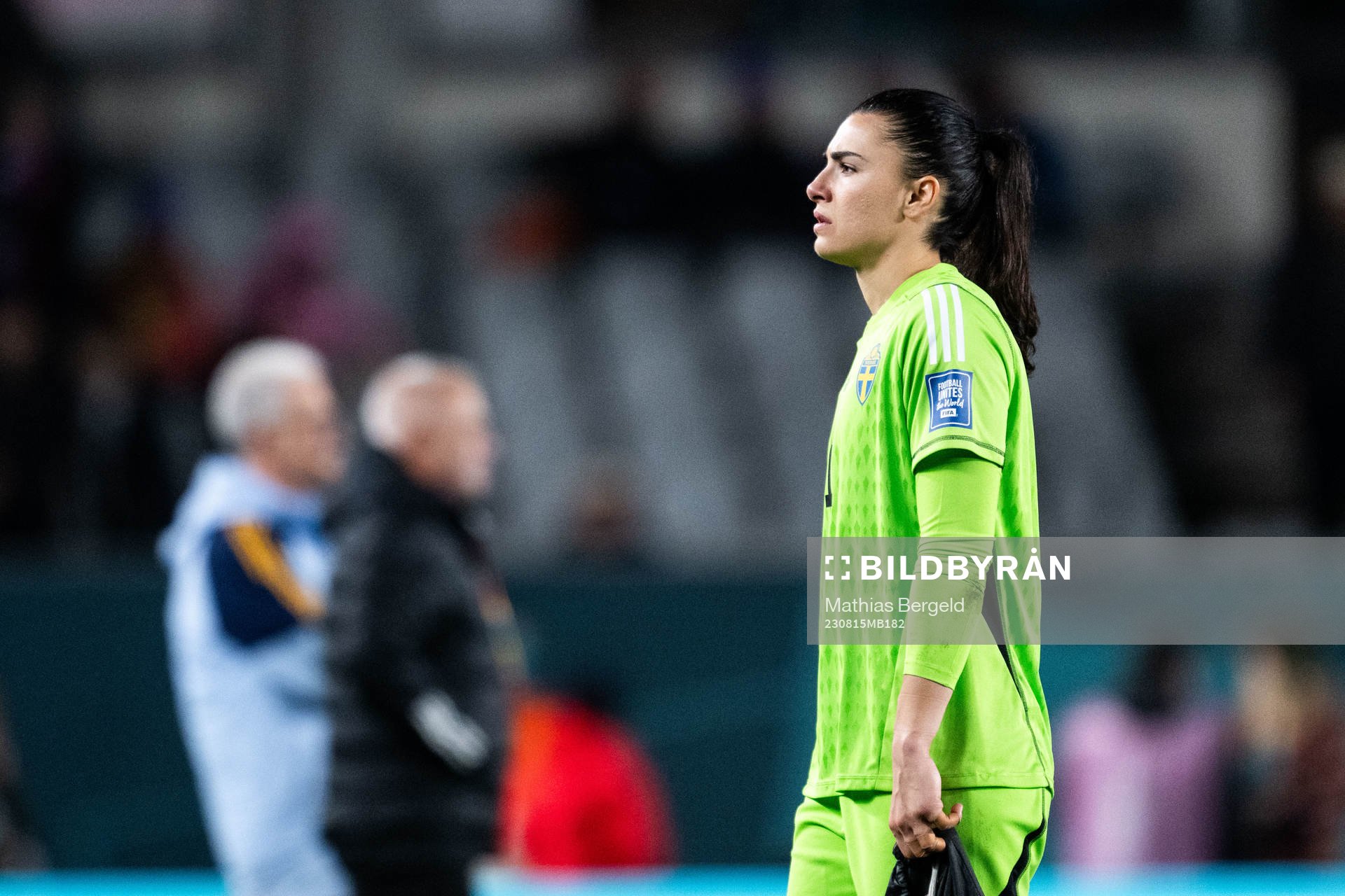Goalkeeper Zecira Musovic of Sweden looks dejected