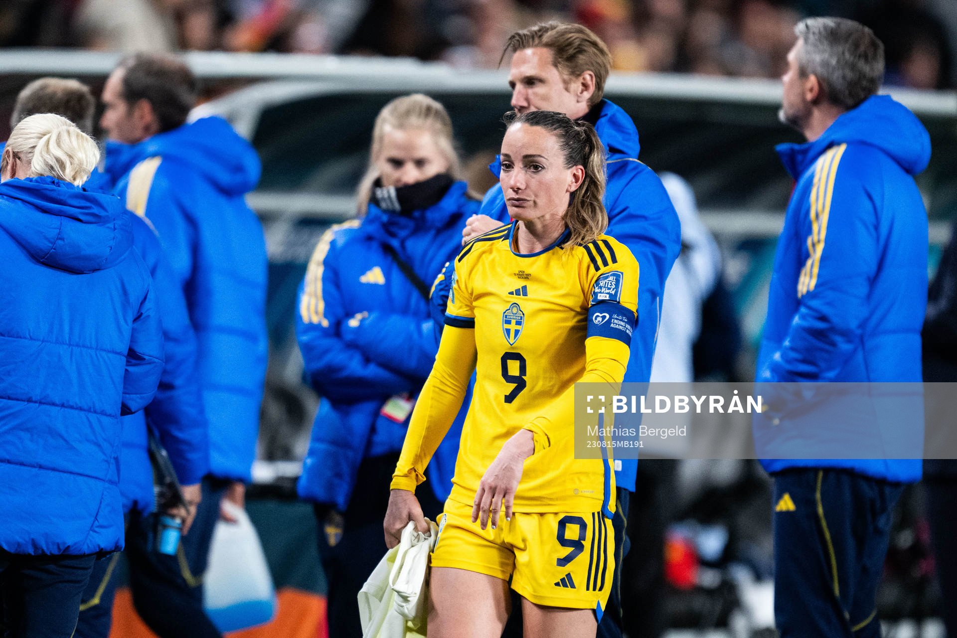 Kosovare Asllani of Sweden looks dejected