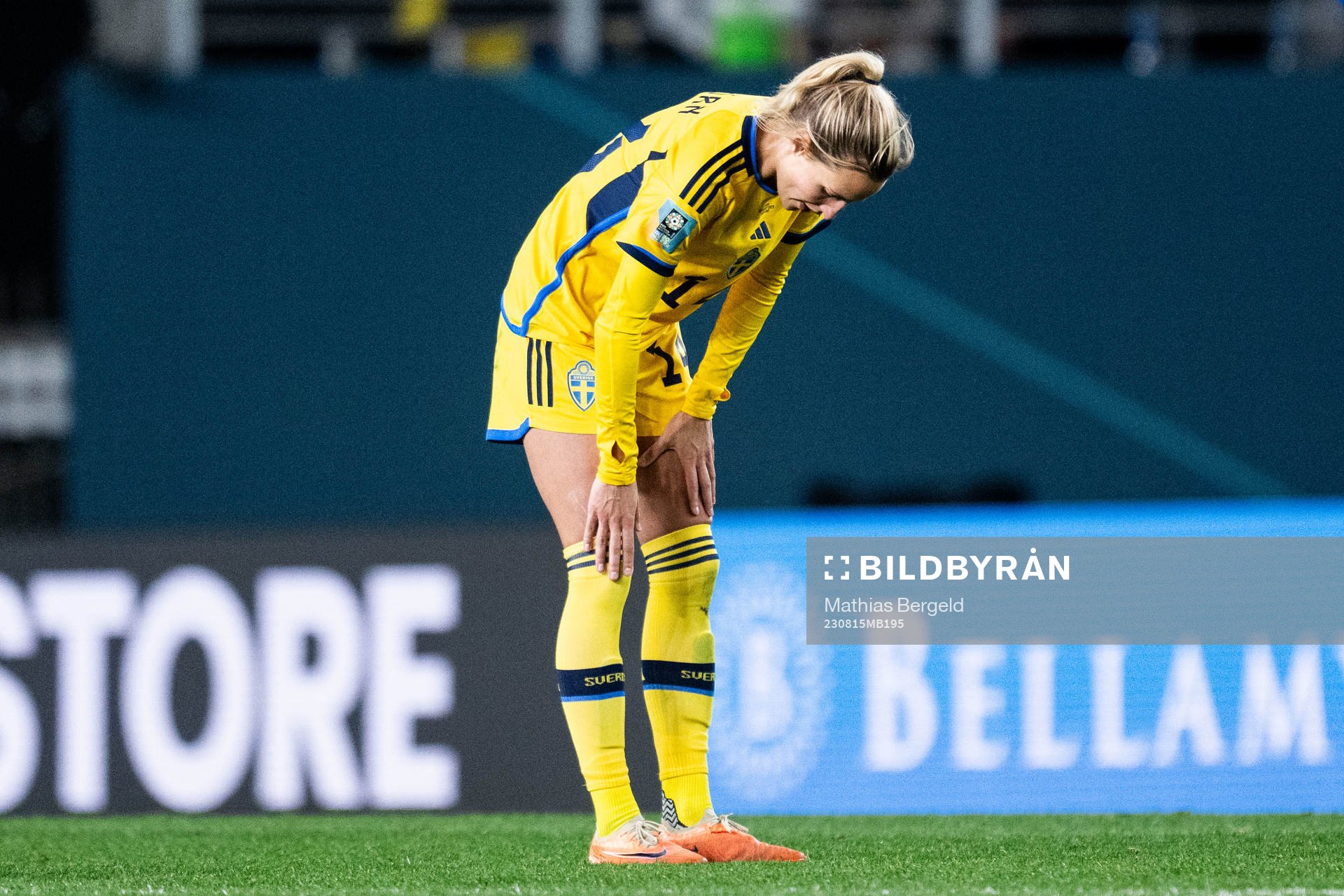 Nathalie Björn of Sweden looks dejected