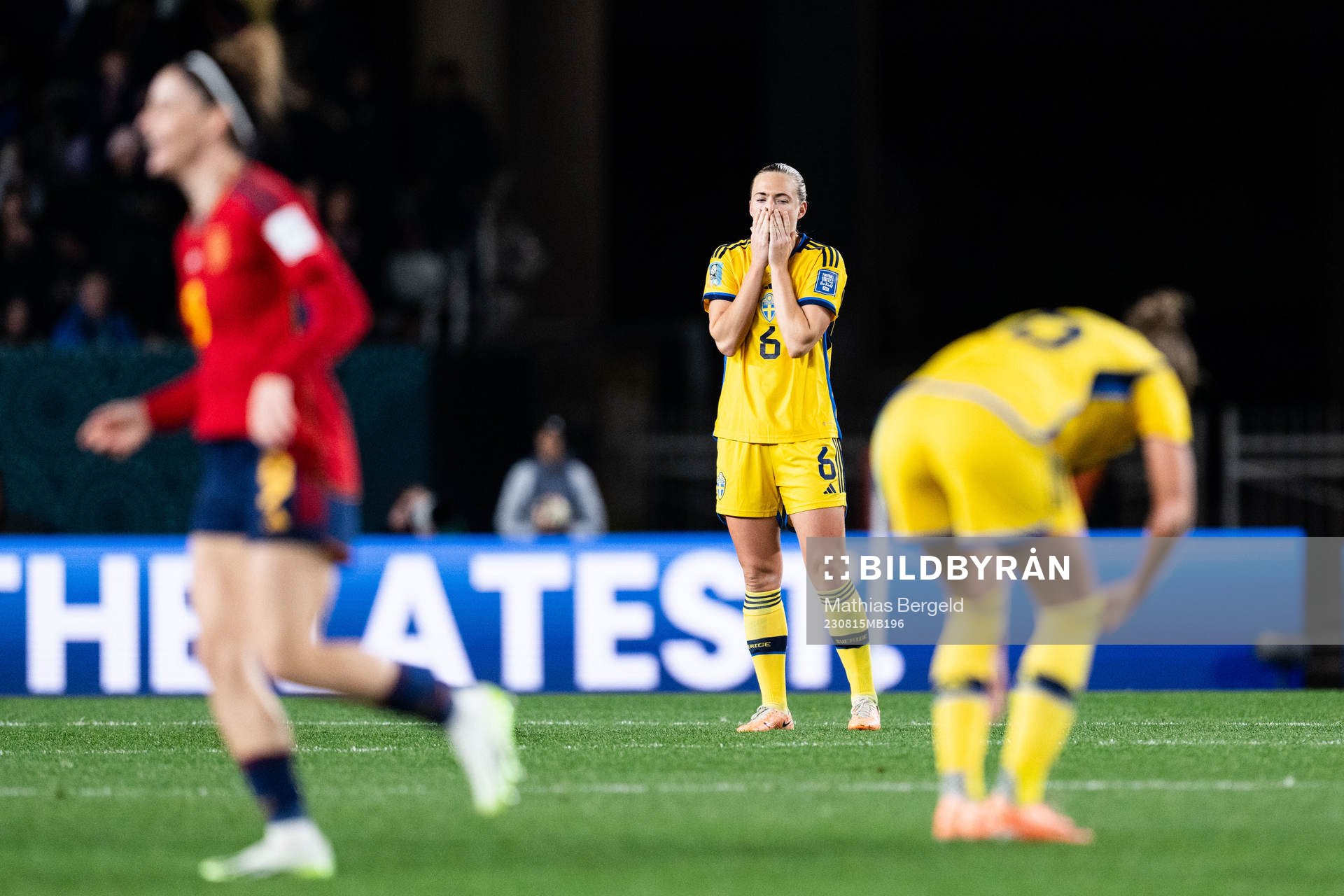 Magdalena Eriksson of Sweden looks dejected