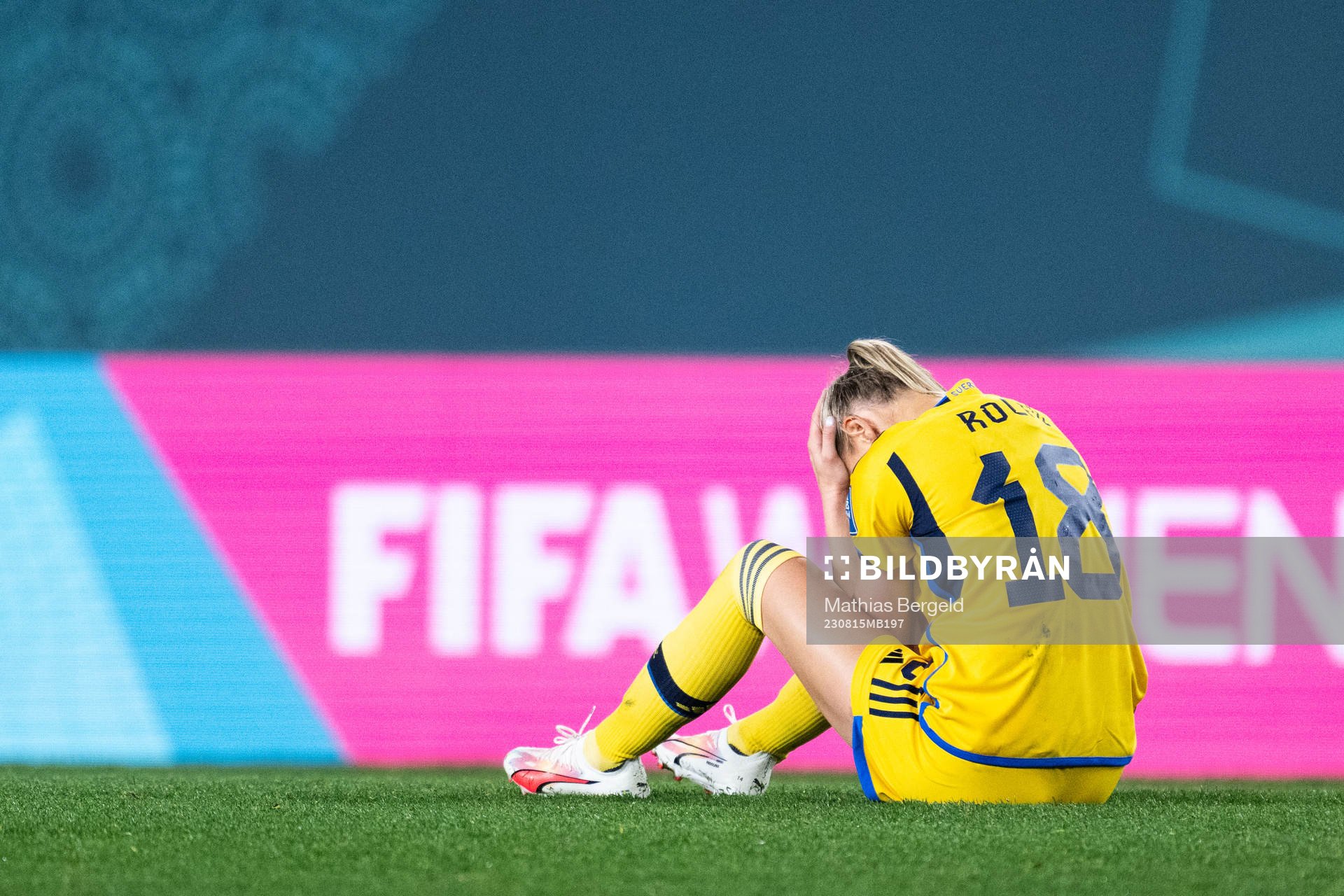 Fridolina Rolfö of Sweden looks dejected