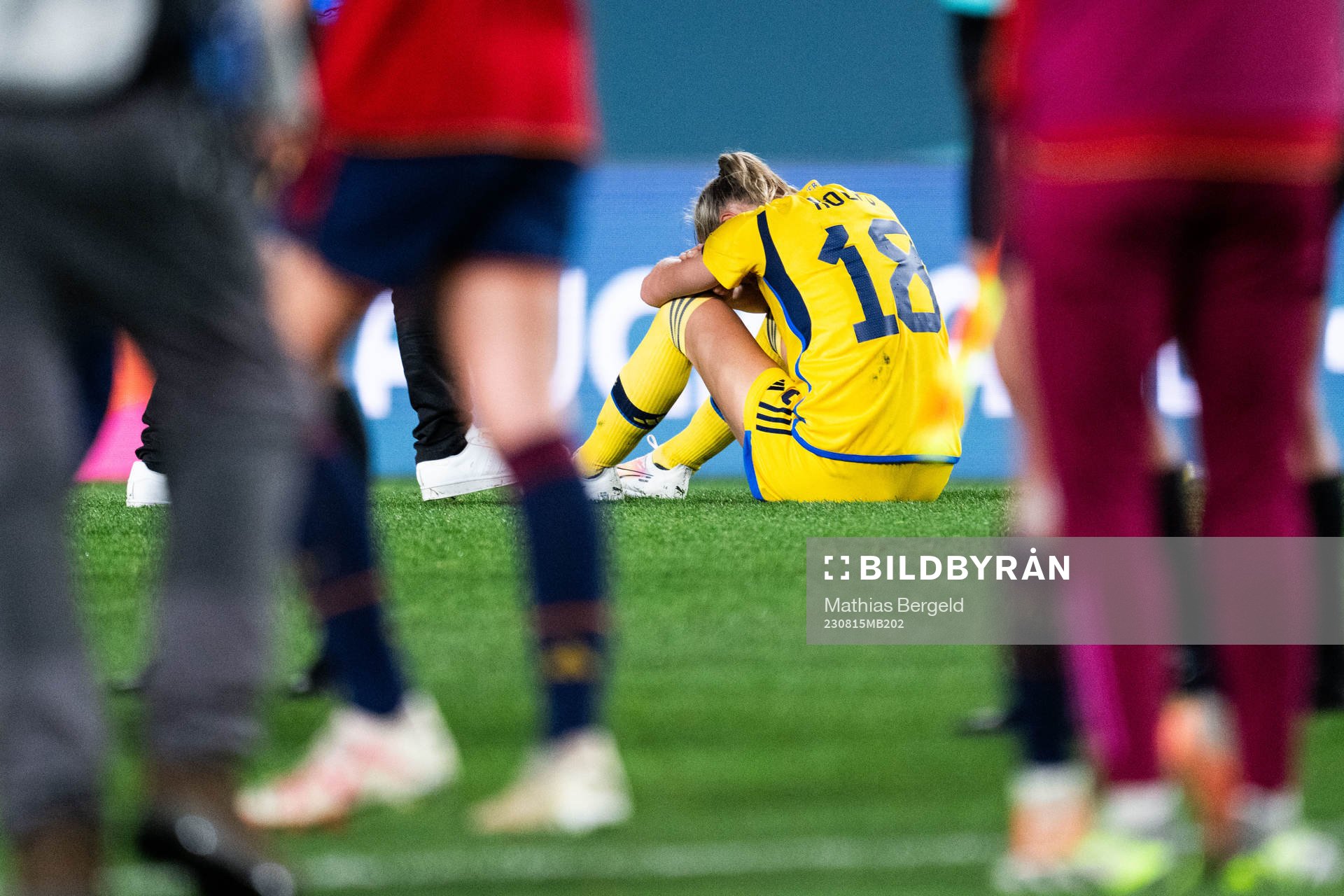 Fridolina Rolfö of Sweden looks dejected